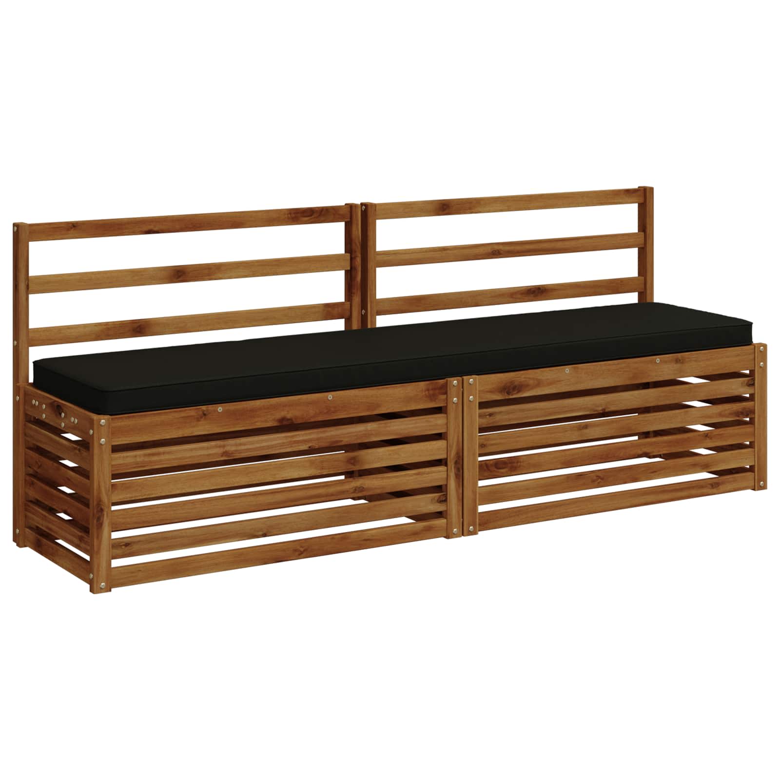 Cuscini per Panchina a 2 Pezzi VUGHT 2 pz 100% Poliestere Nero