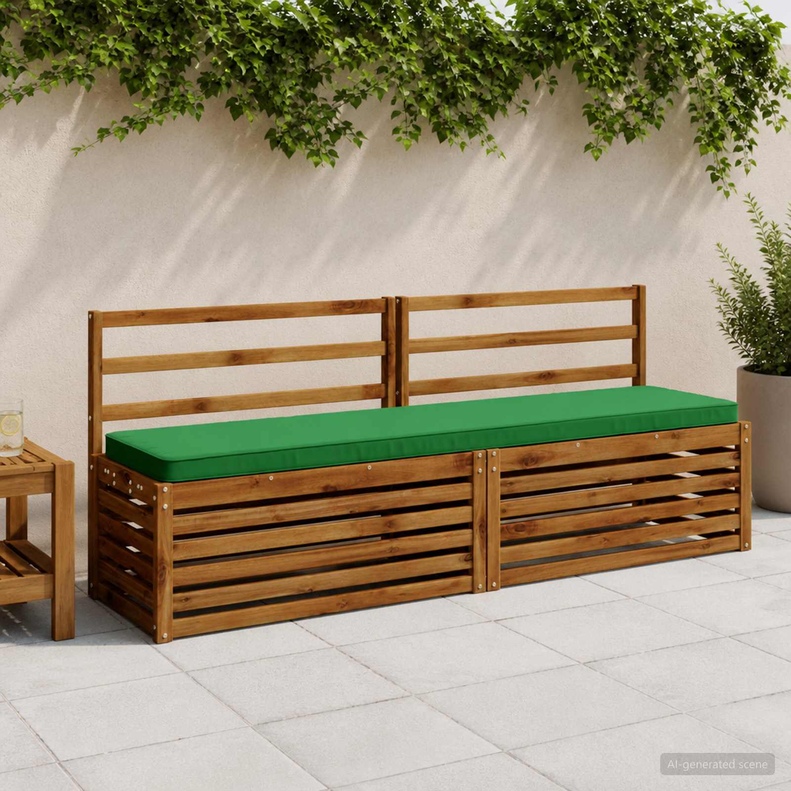 Cuscini per Panchina a 2 Pezzi VUGHT 2 pz 100% Poliestere Verde