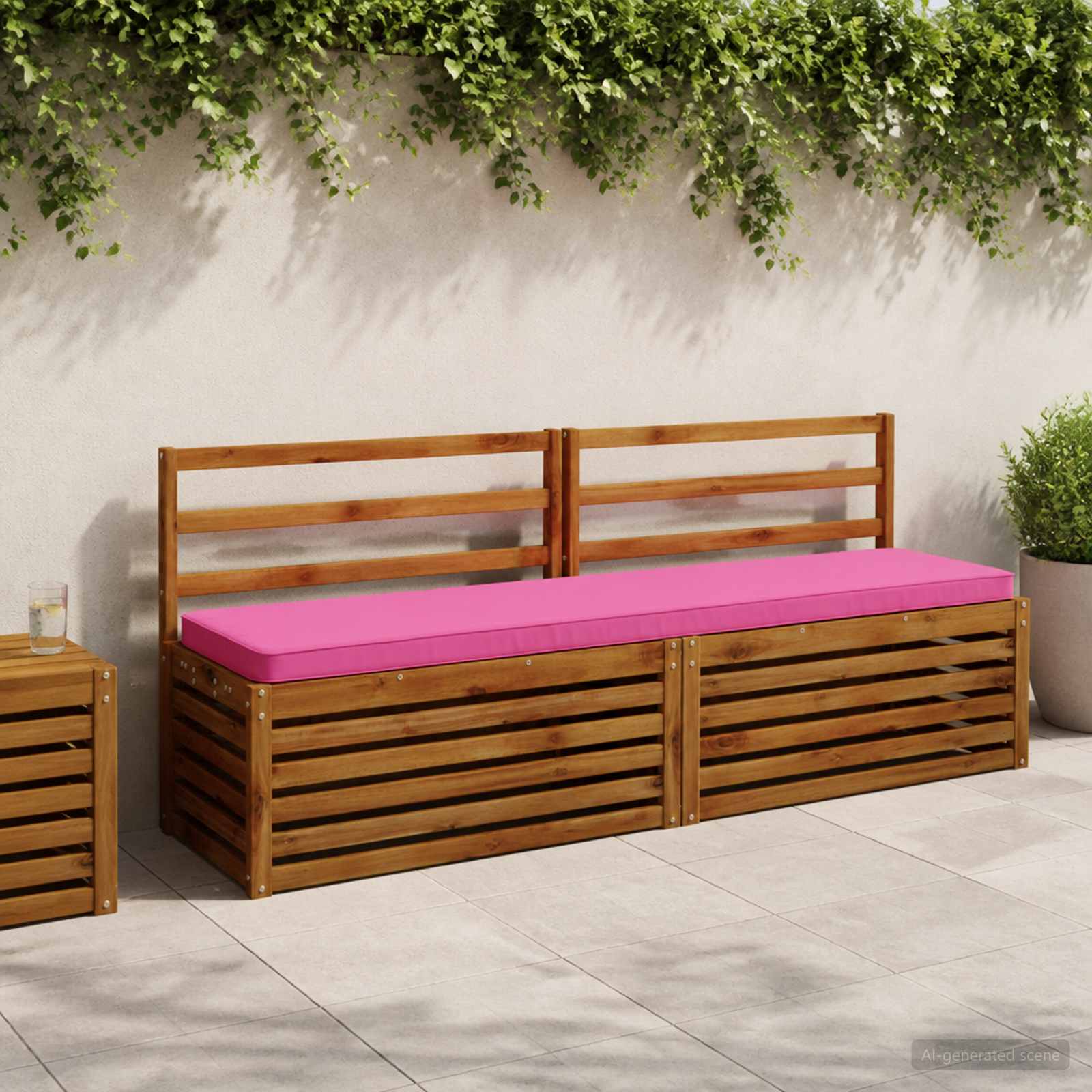 Cuscini per Panchina a 2 Pezzi VUGHT 2 pz 100% Poliestere Rosa