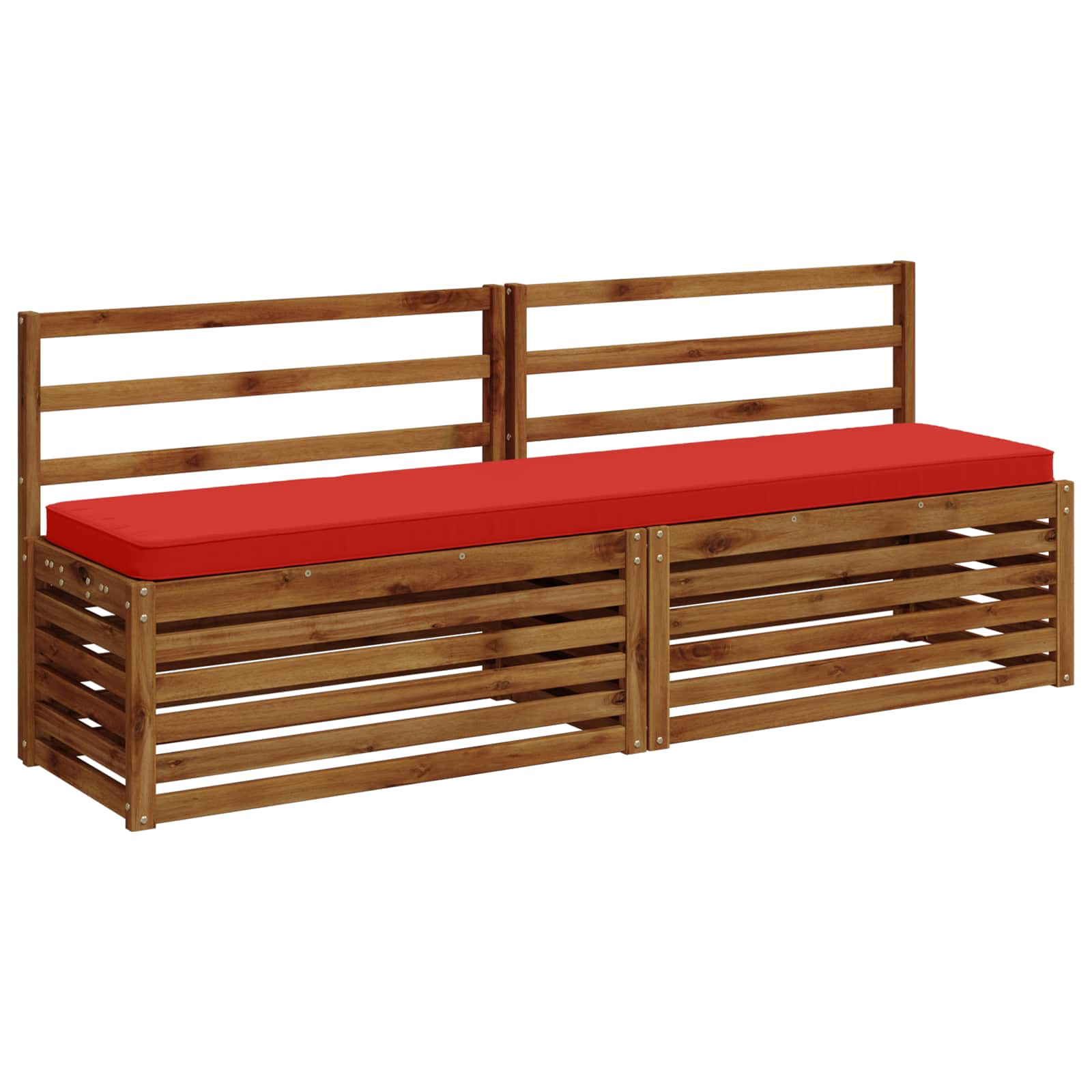 Cuscini per Panchina a 2 Pezzi VUGHT 2 pz 100% Poliestere Rosso