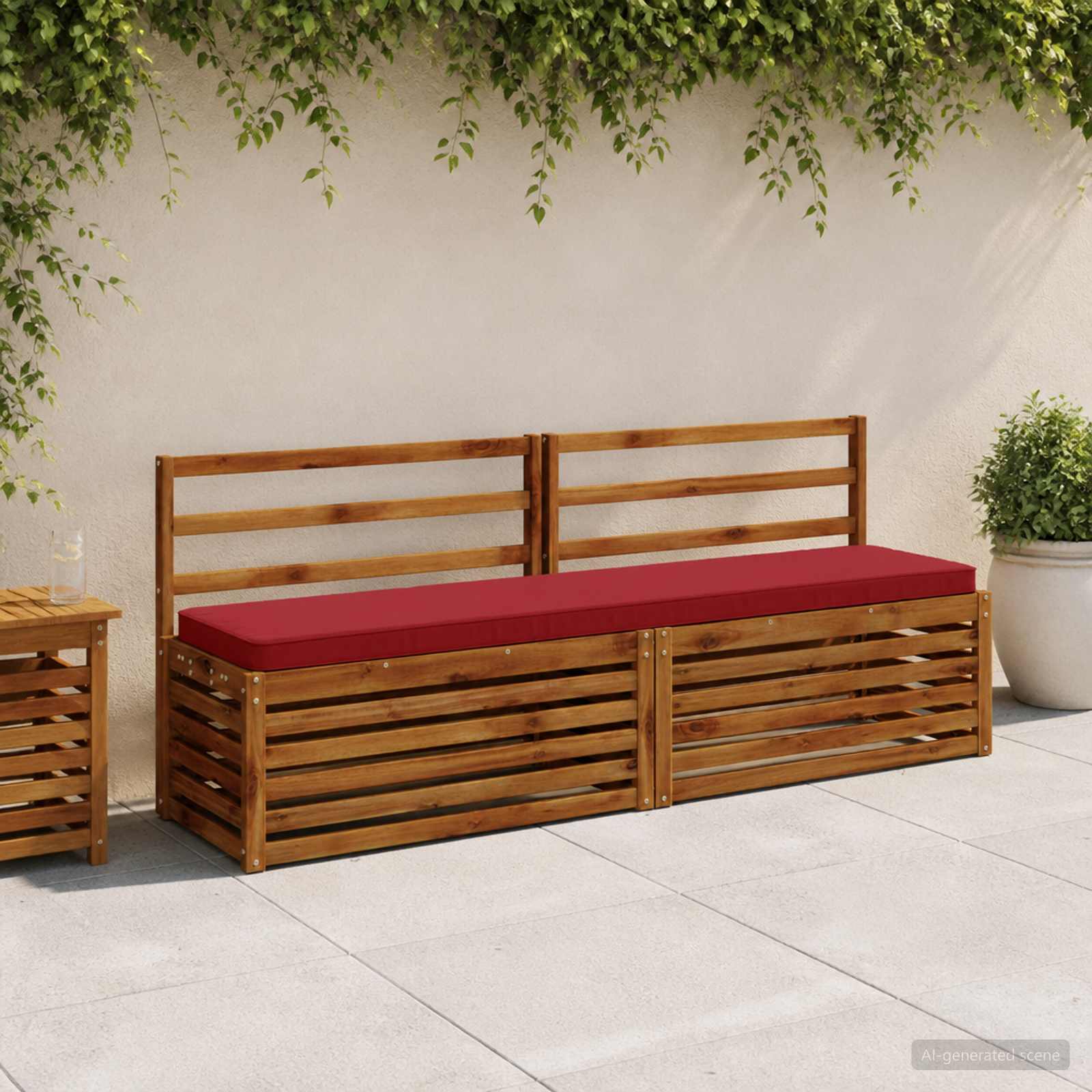 Cuscino per Panchina a 1 Pezzo VUGHT 100% Poliestere Rosso Vino