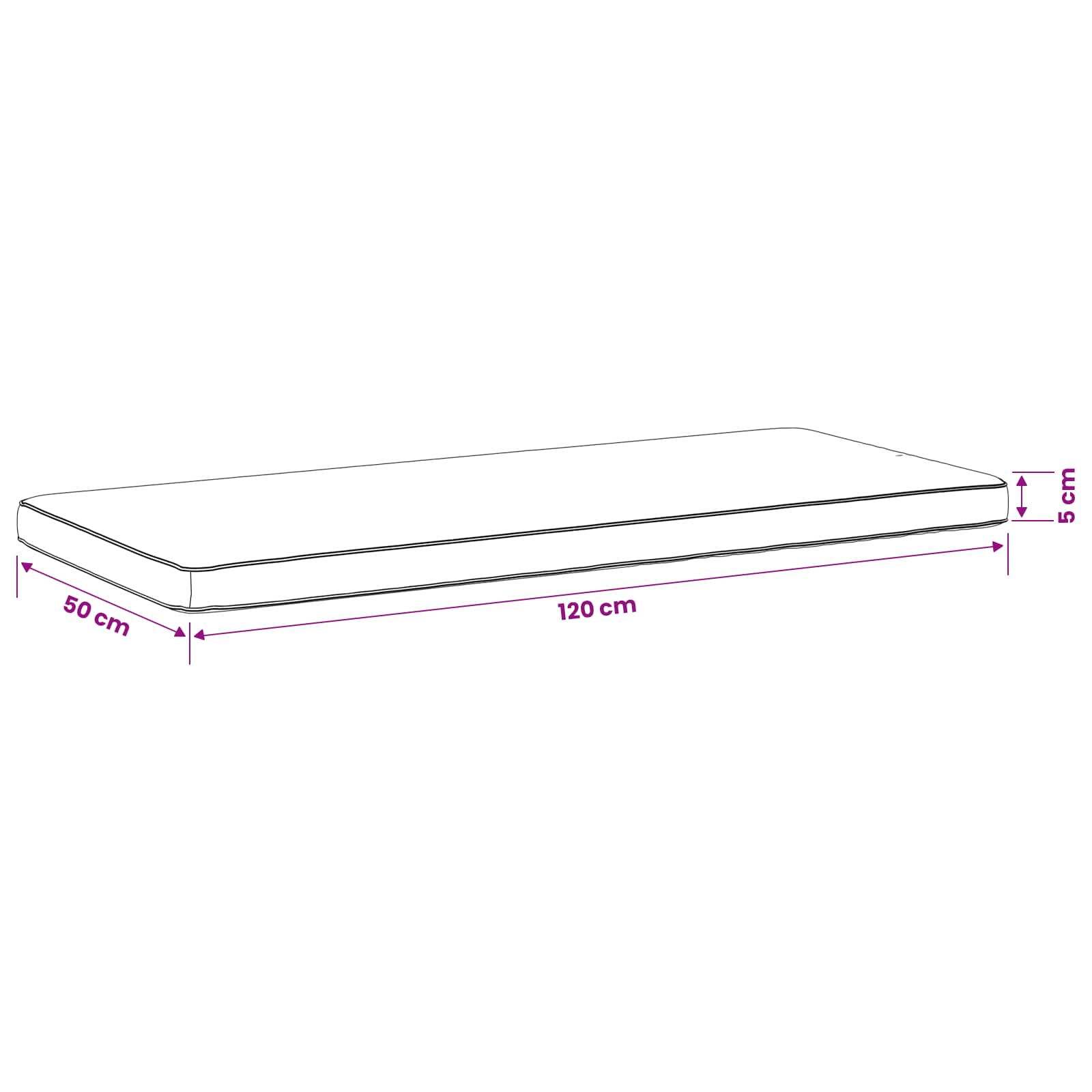 Cuscino per Panchina a 1 Pezzo VUGHT 100% Poliestere Blu