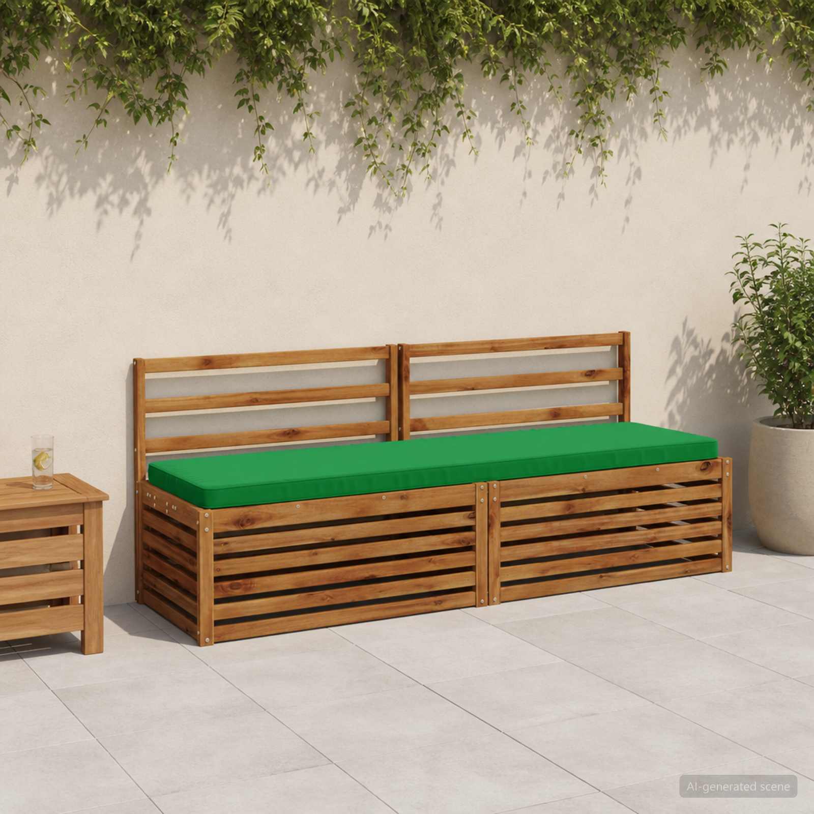 Cuscini per Panchina a 2 Pezzi VUGHT 2 pz 100% Poliestere Verde