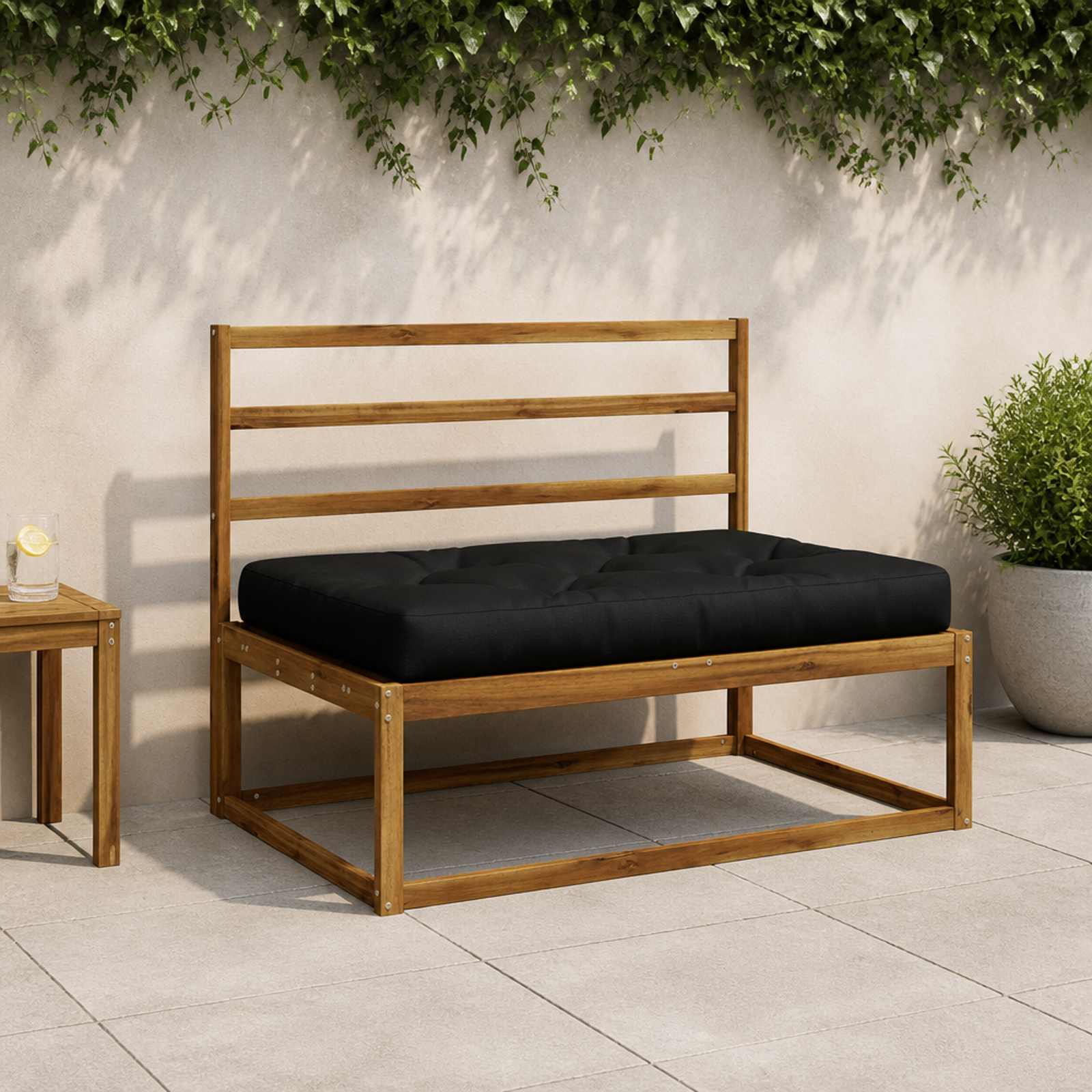 Cuscino per Pallet VIANEN 100% Poliestere Nero 120 x 80 x 12 cm