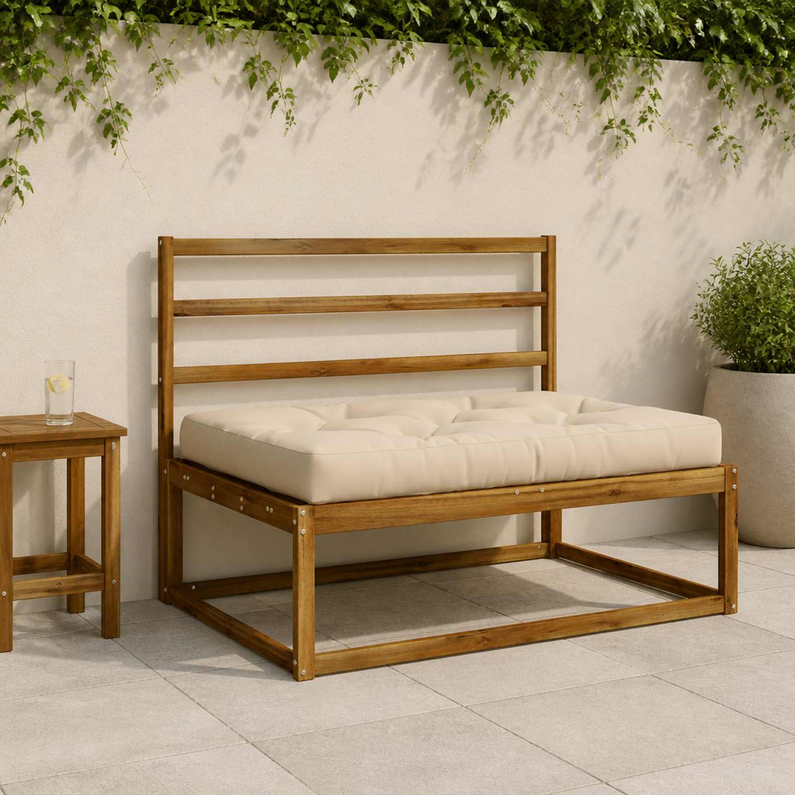 Cuscino per Pallet VIANEN 100% Poliestere Crema