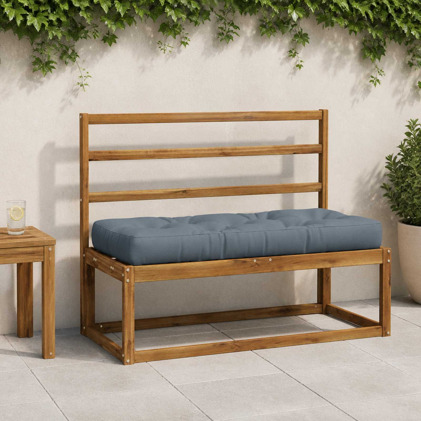 Cuscino per Pallet VIANEN 100% Poliestere Blu 120 x 50 x 12 cm