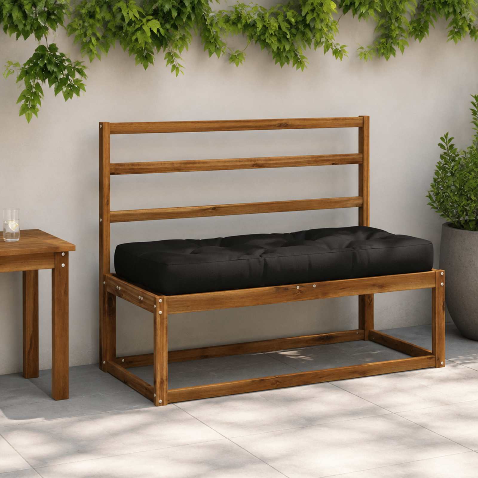 Cuscino per Pallet VIANEN 100% Poliestere Nero 120 x 40 x 12 cm