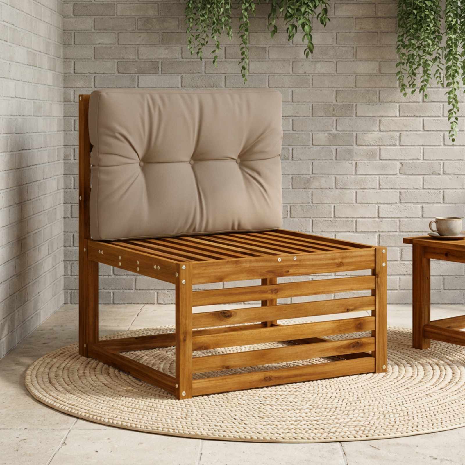 Cuscino per schienale di pallet VIANEN 100% Poliestere Tortora