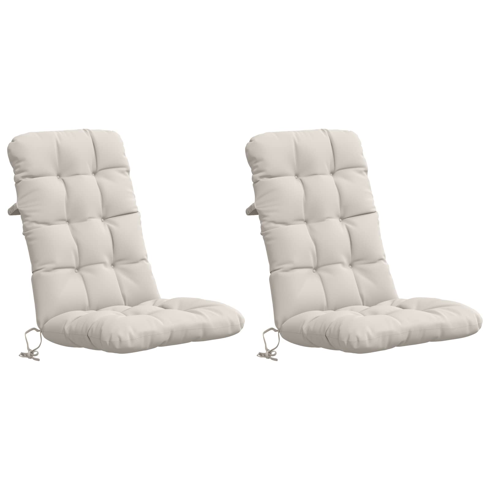Cuscini per Sedia Alta in 2 Pezzi VIANEN 100% Poliestere Bianco