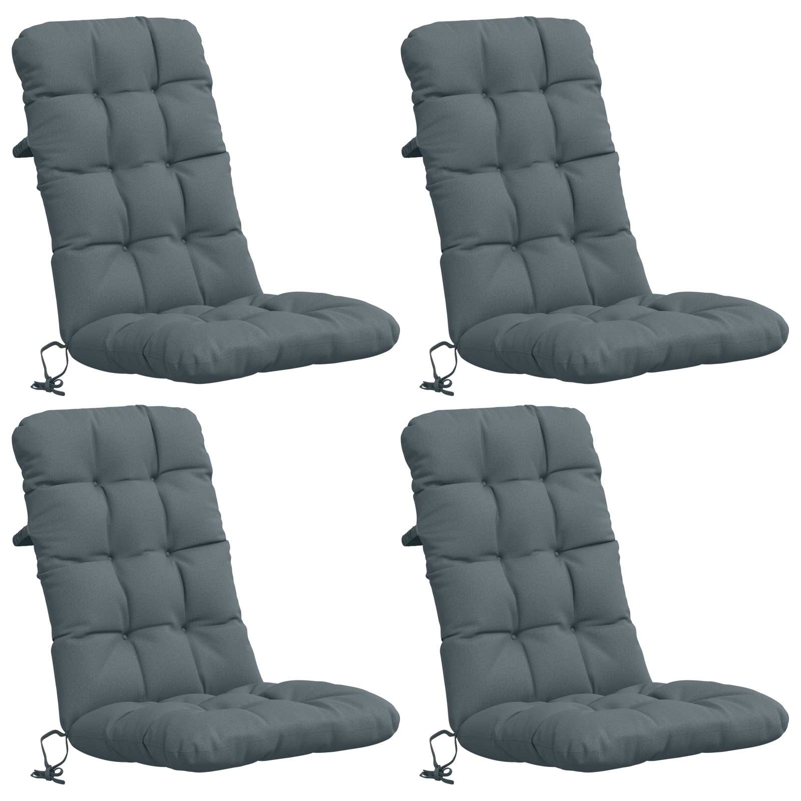 Cuscini per Sedia Alta in 4 Pezzi VIANEN 100% Poliestere Blu