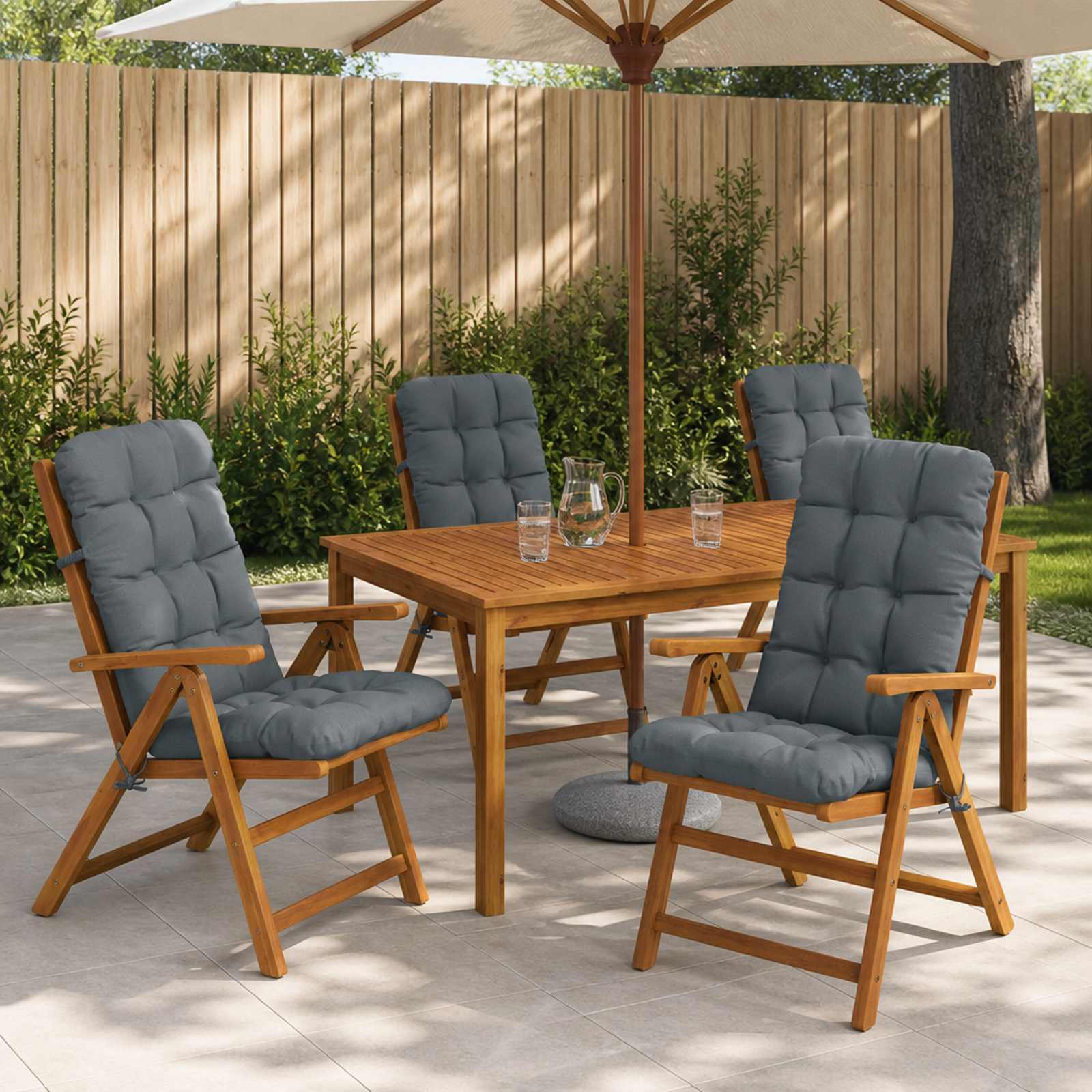 Cuscini per Sedia Alta in 6 Pezzi VIANEN 100% Poliestere Blu