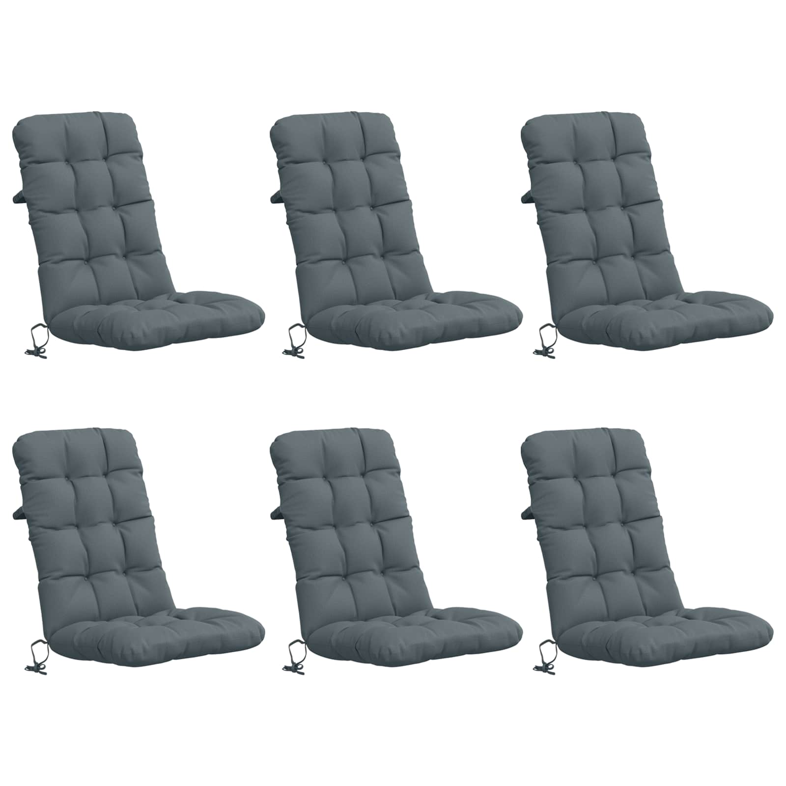 Cuscini per Sedia Alta in 6 Pezzi VIANEN 100% Poliestere Blu