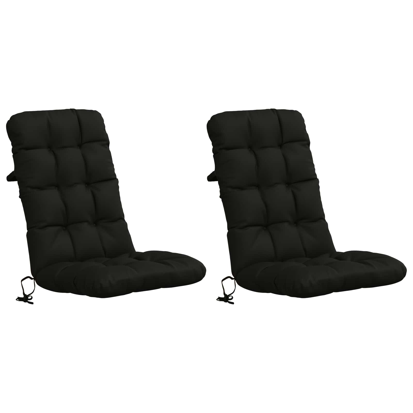 Cuscini per Sedia Alta in 2 Pezzi VIANEN 100% Poliestere Nero