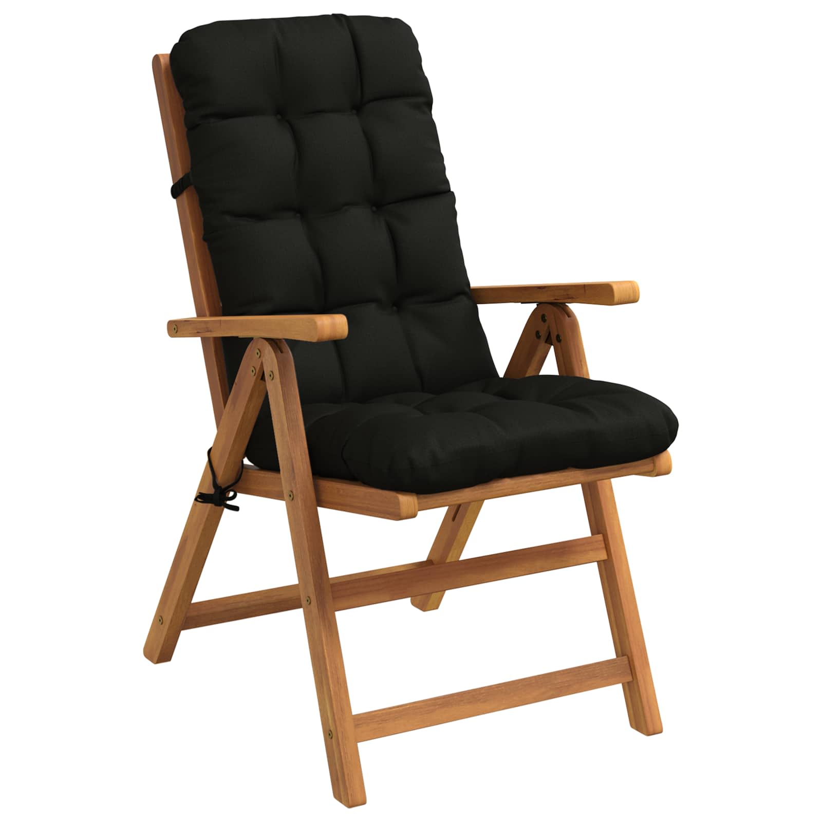 Cuscini per Sedia Alta in 4 Pezzi VIANEN 100% Poliestere Nero