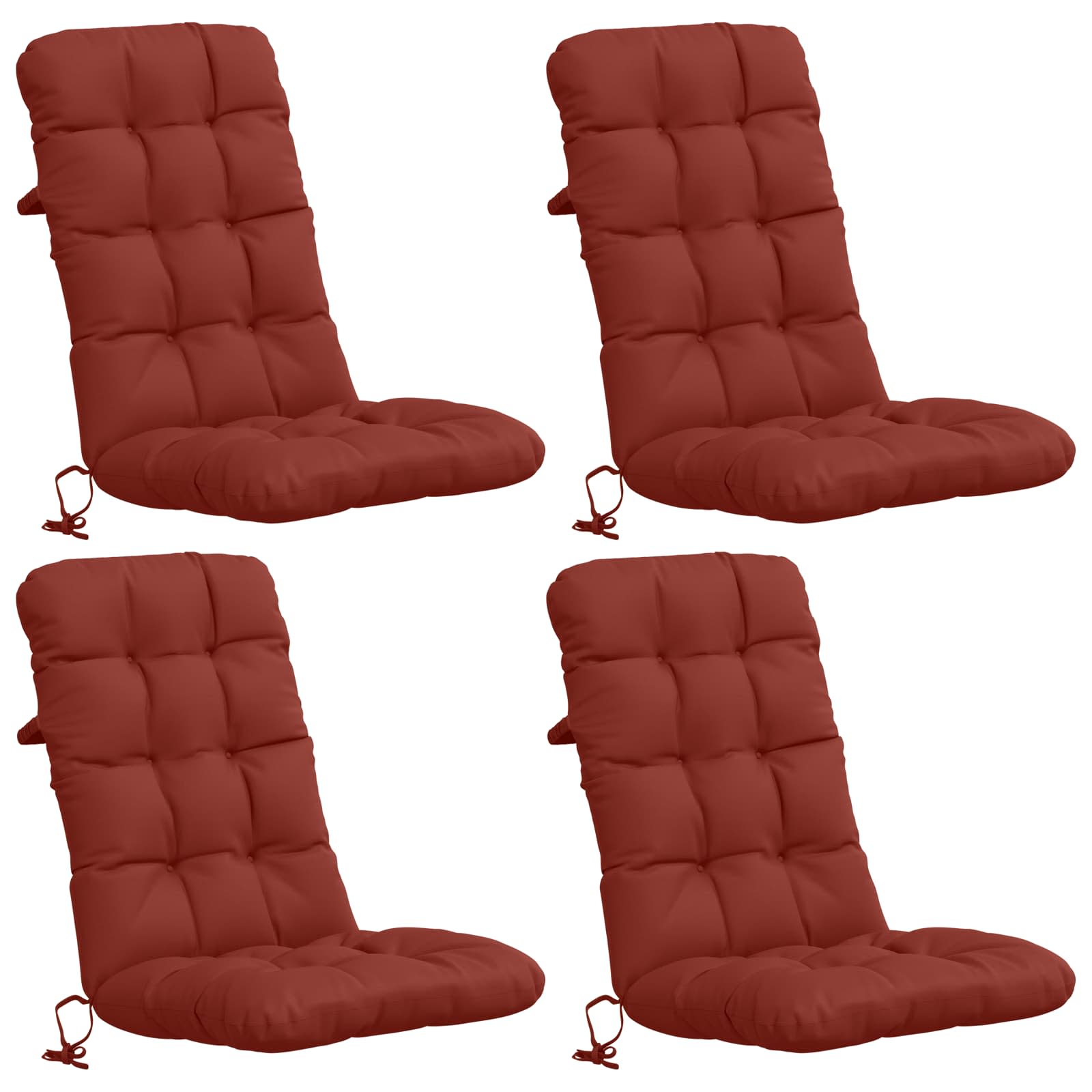 Cuscini per Sedia Alta in 4 Pezzi VIANEN 100% Poliestere Rosso