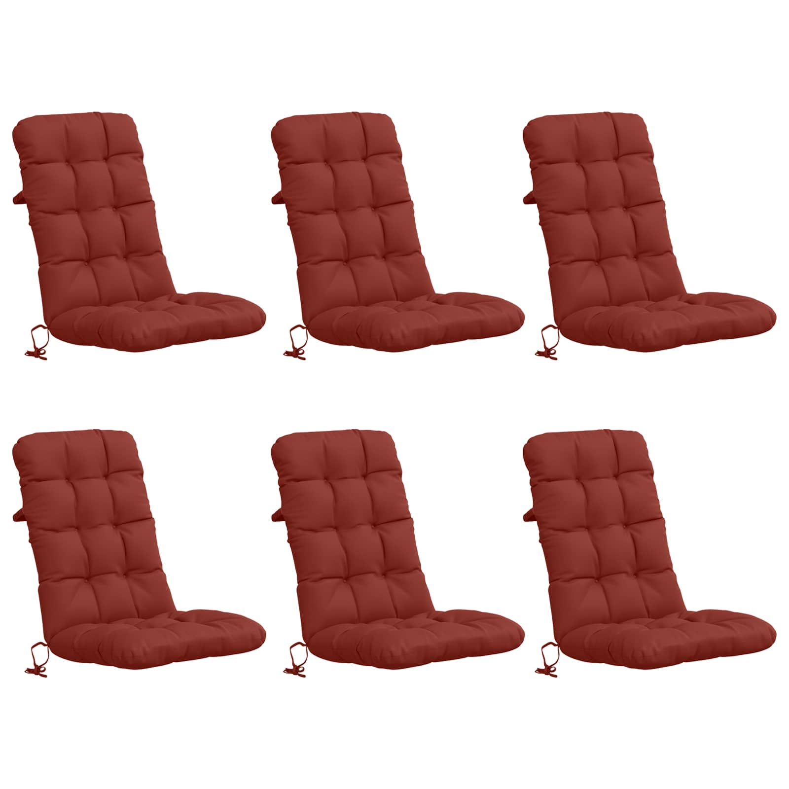 Cuscini per Sedia Alta in 6 Pezzi VIANEN 100% Poliestere Rosso