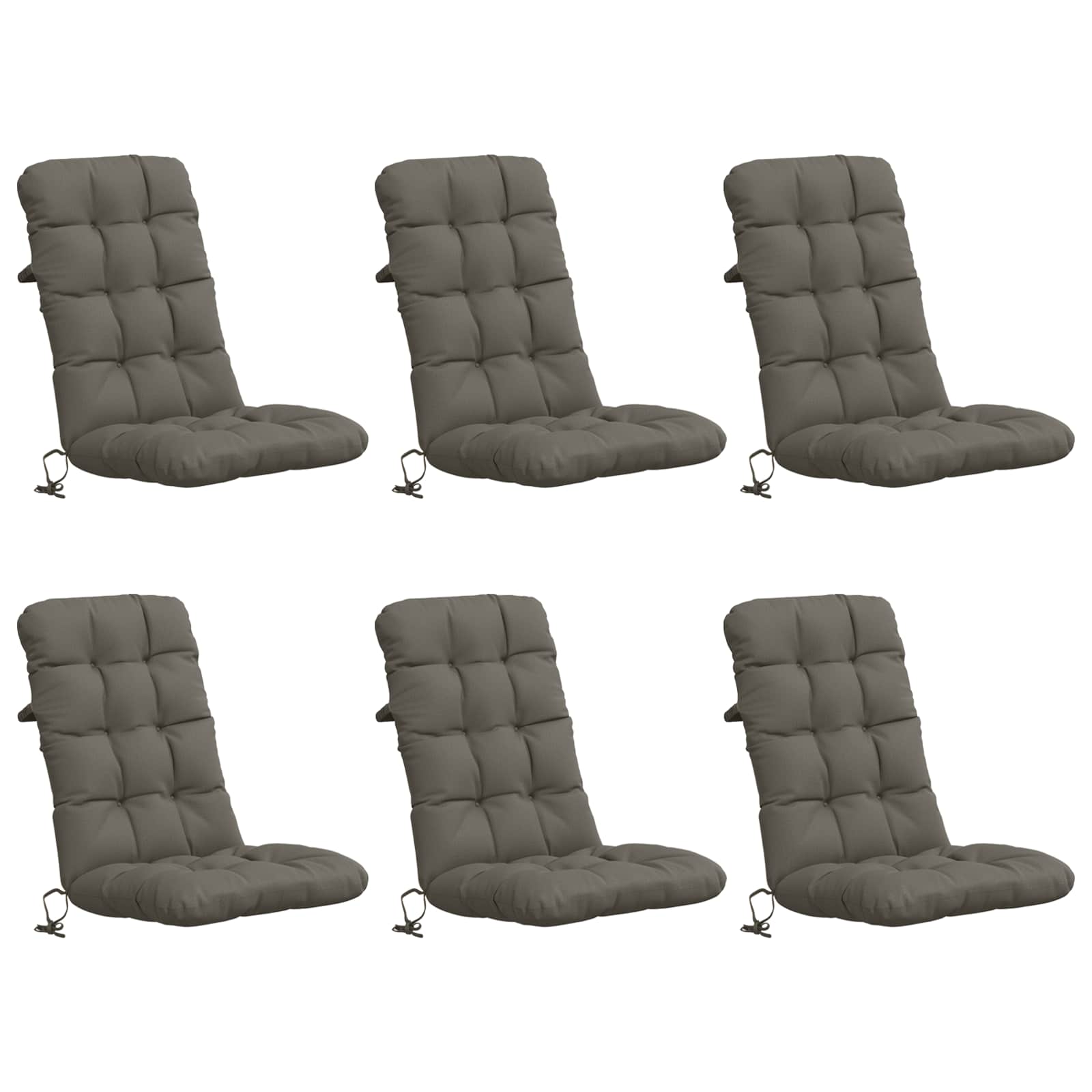 Cuscini per Sedia Alta in 6 Pezzi VIANEN 100% Poliestere Grigio