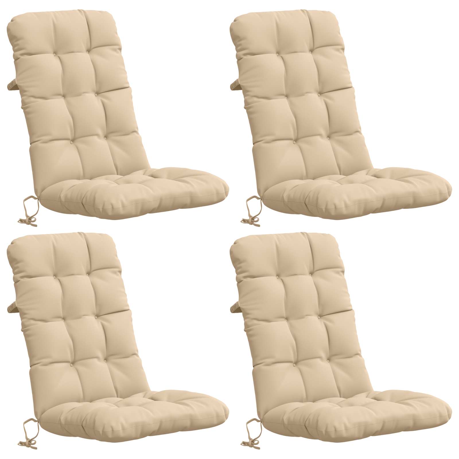 Cuscini per Sedia Alta in 4 Pezzi VIANEN 100% Poliestere Crema