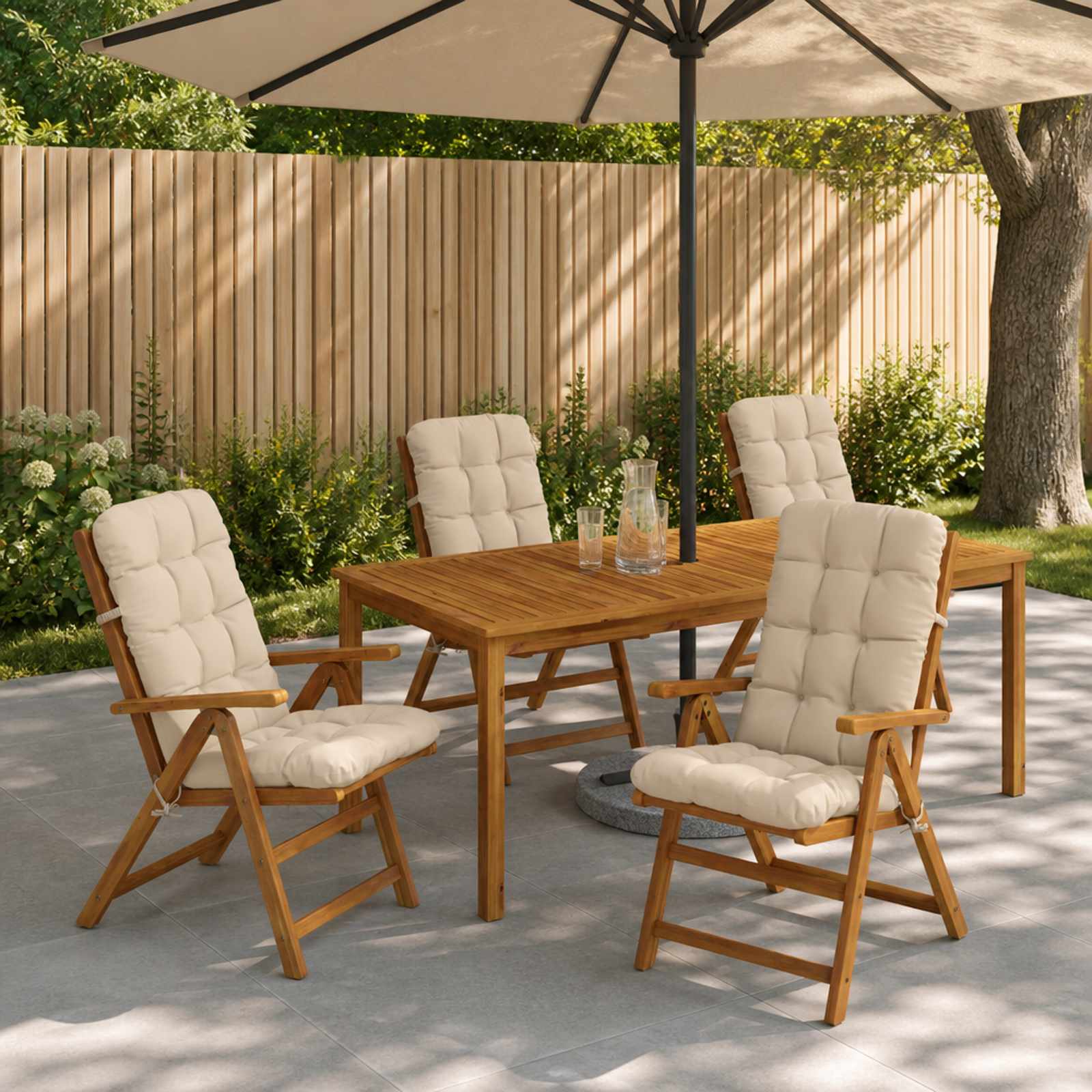 Cuscini per Sedia Alta in 6 Pezzi VIANEN 100% Poliestere Crema