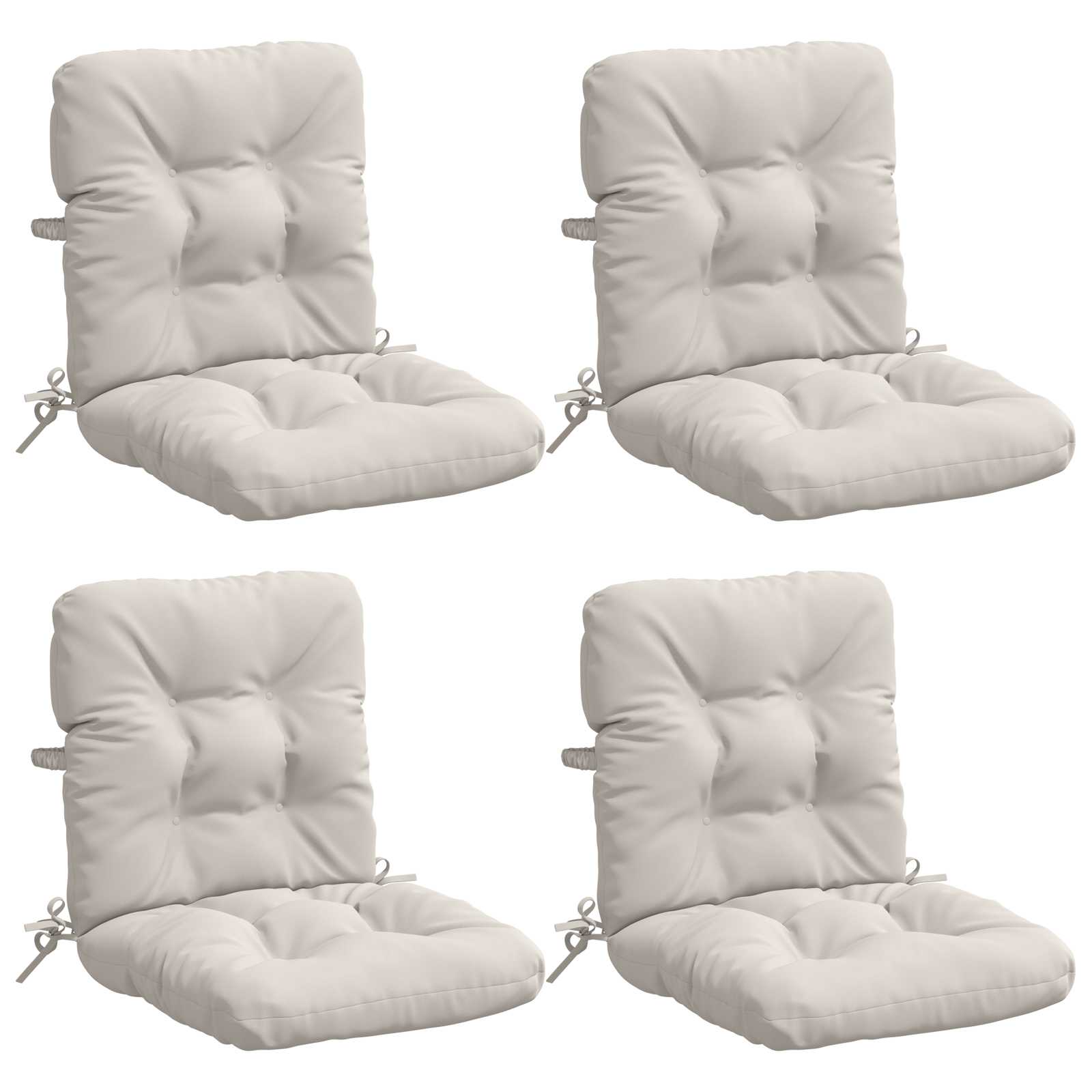 Cuscini per Sedia Alta in 4 Pezzi VIANEN 100% Poliestere Bianco