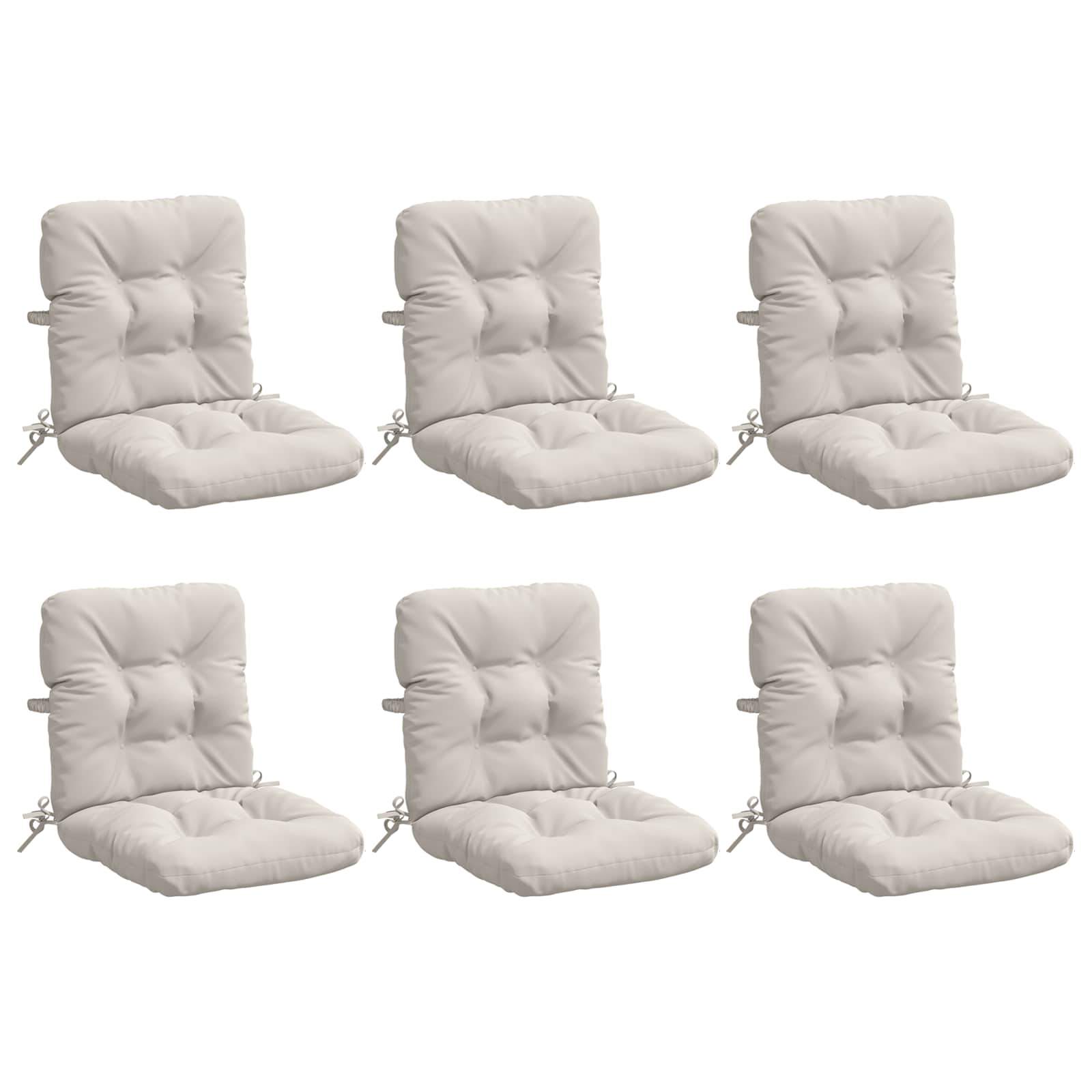Cuscini per Sedia Alta in 6 Pezzi VIANEN 100% Poliestere Bianco