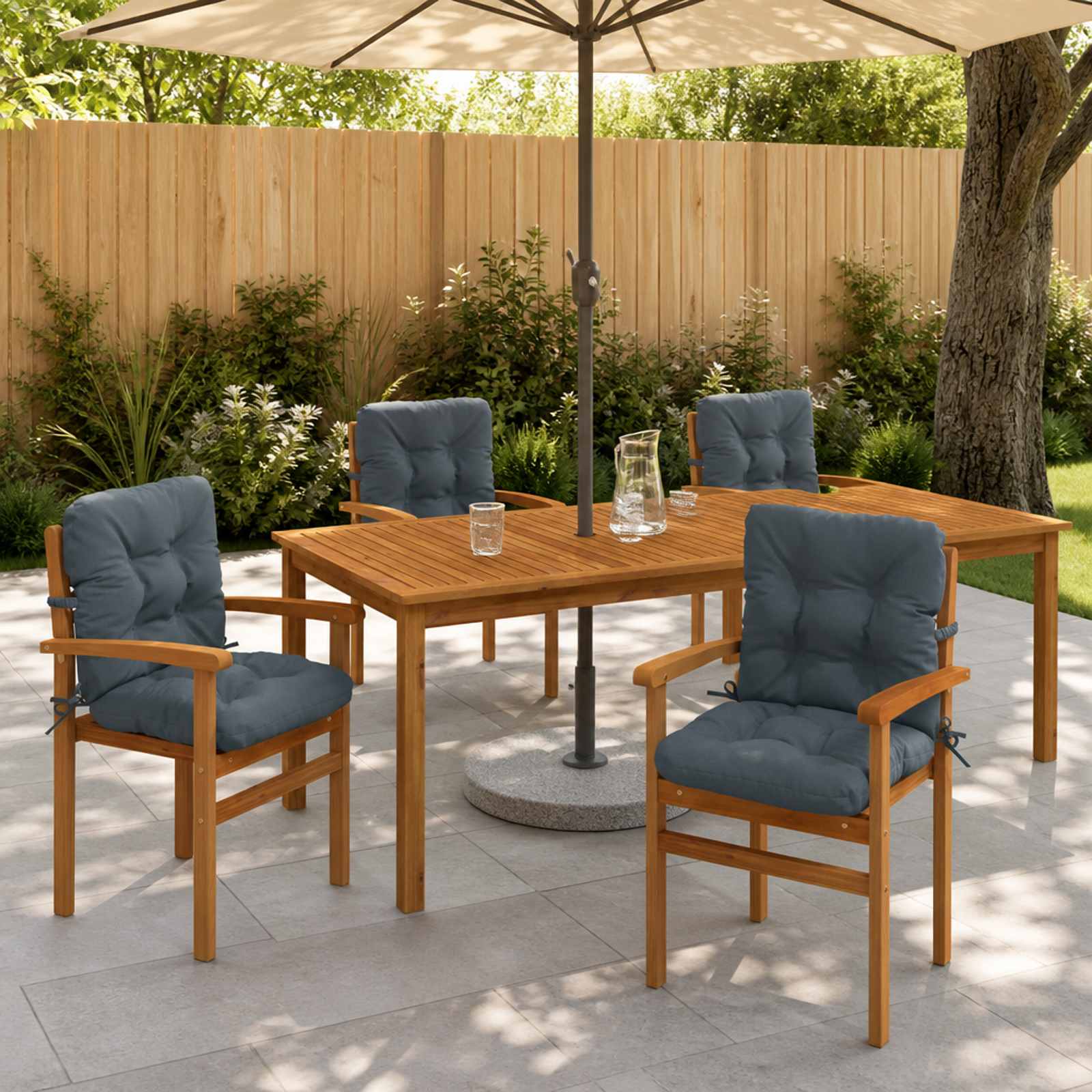 Cuscini per Sedia Alta in 6 Pezzi VIANEN 100% Poliestere Blu