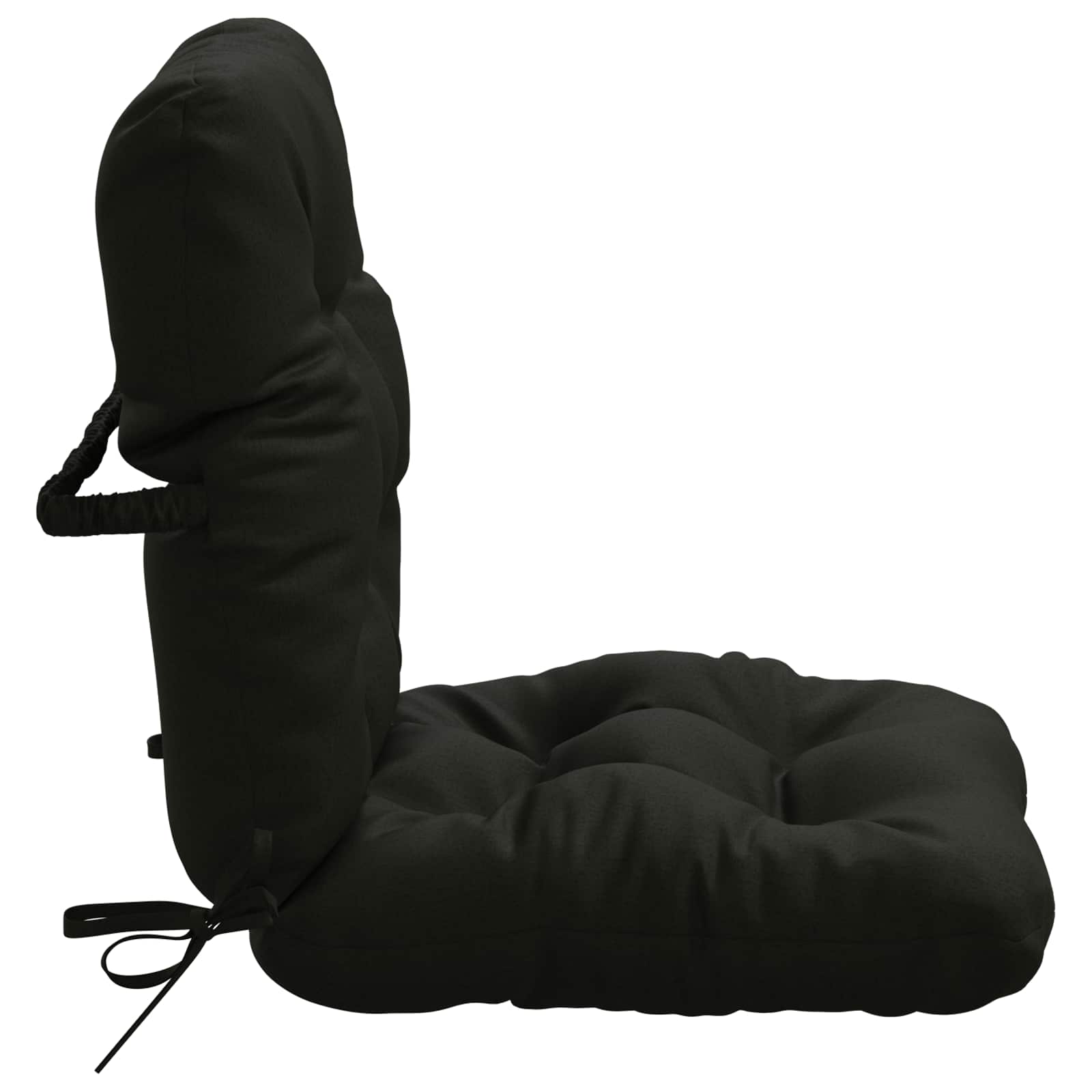 Cuscini per Sedia Alta in 4 Pezzi VIANEN 100% Poliestere Nero
