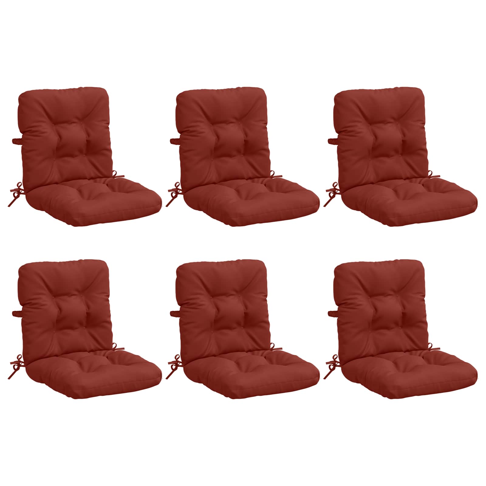 Cuscini per Sedia Alta in 6 Pezzi VIANEN 100% Poliestere Rosso