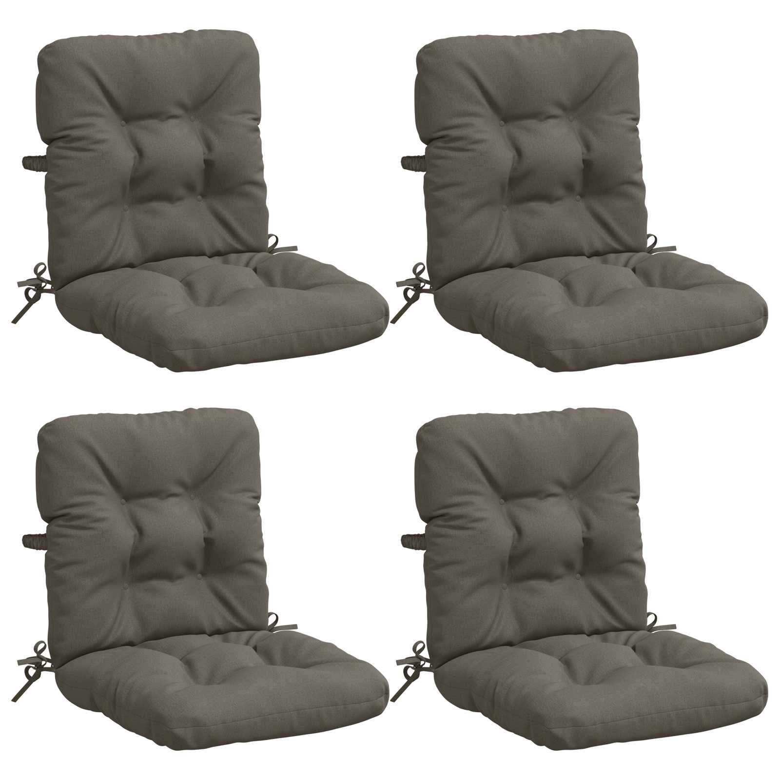 Cuscini per Sedia Alta in 4 Pezzi VIANEN 100% Poliestere Grigio