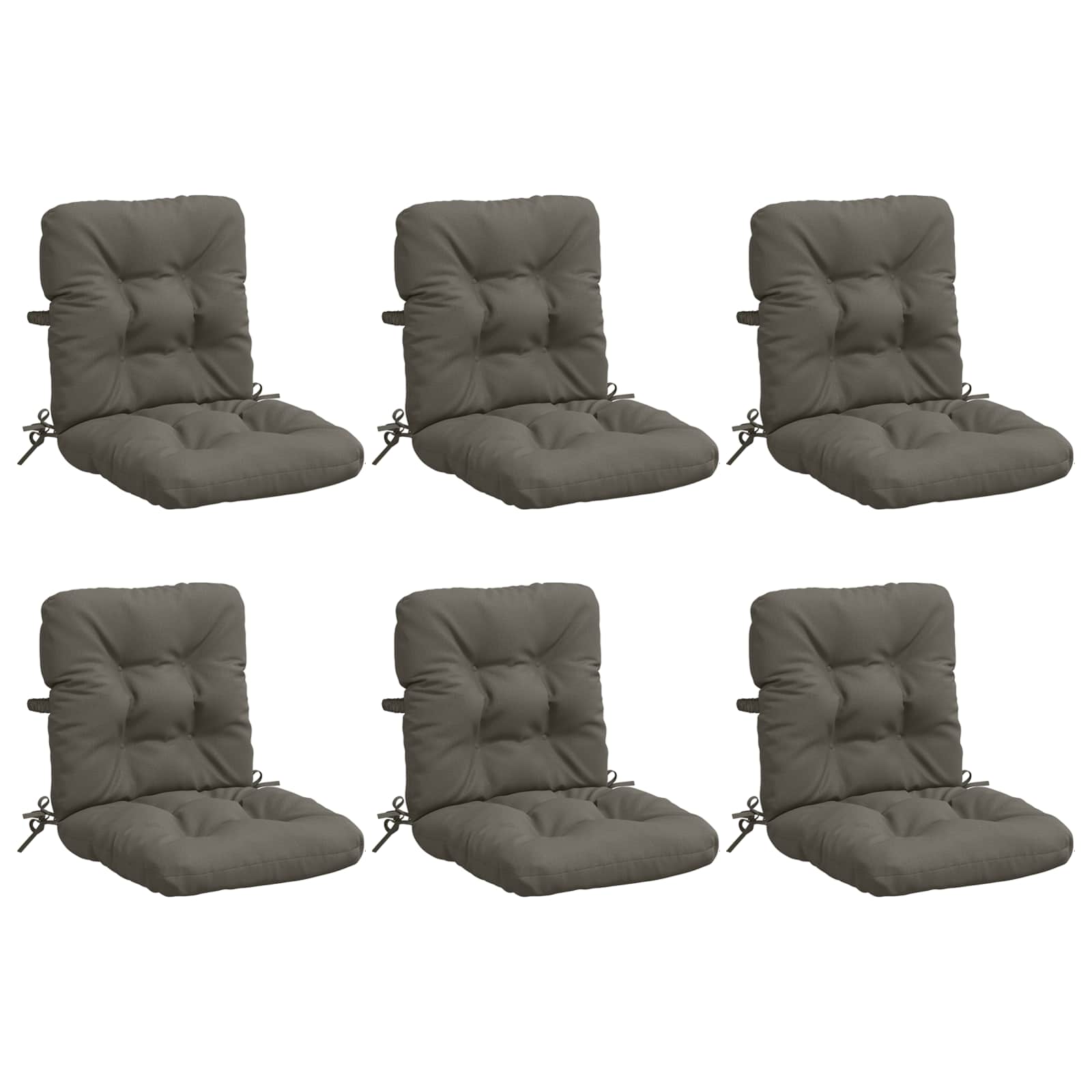 Cuscini per Sedia Alta in 6 Pezzi VIANEN 100% Poliestere Grigio