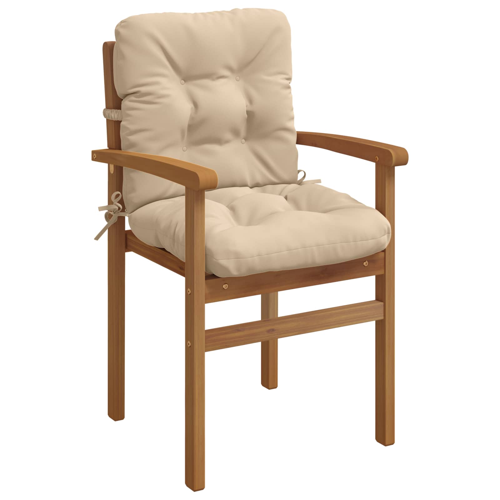 Cuscini per Sedia Alta in 4 Pezzi VIANEN 100% Poliestere Crema