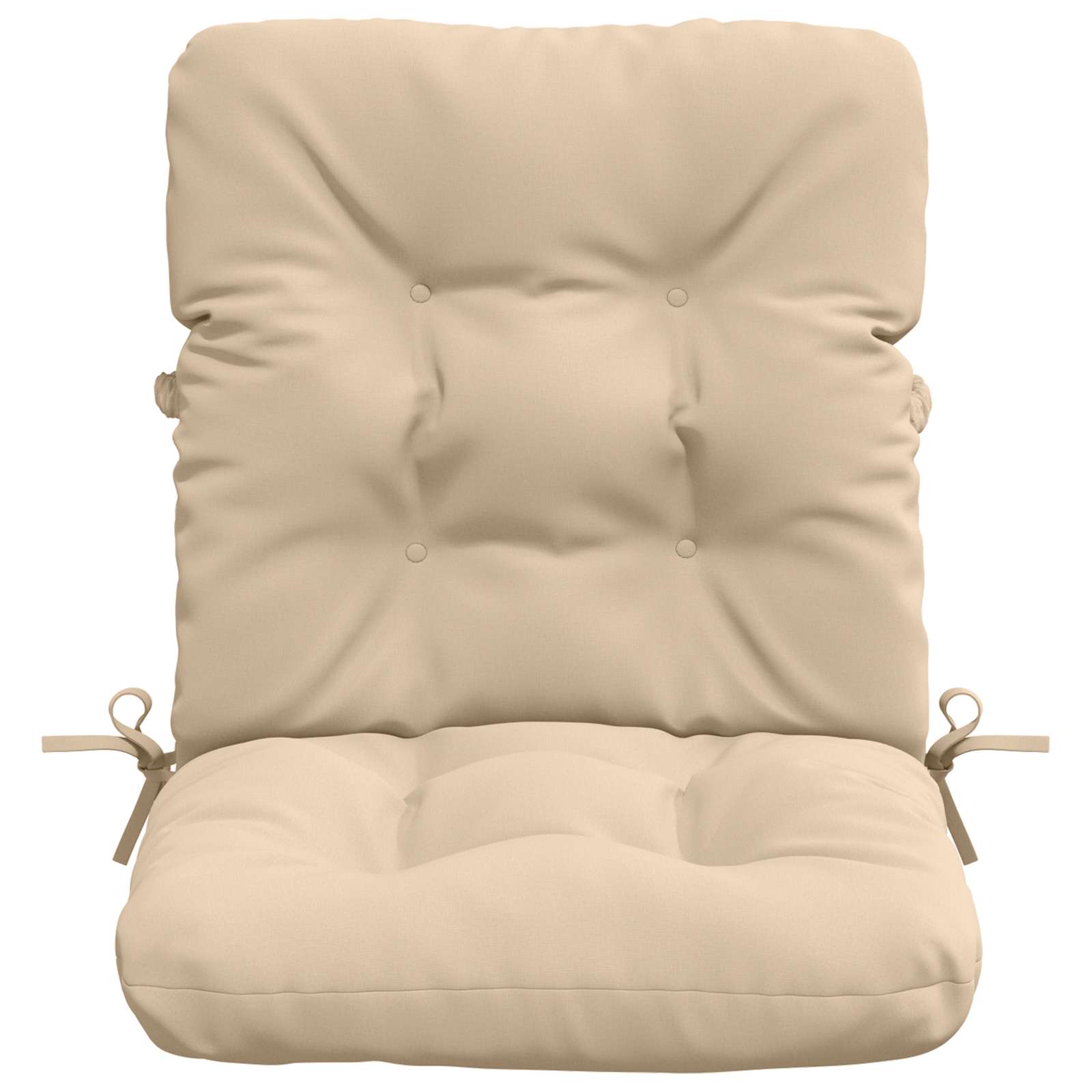 Cuscini per Sedia Alta in 4 Pezzi VIANEN 100% Poliestere Crema