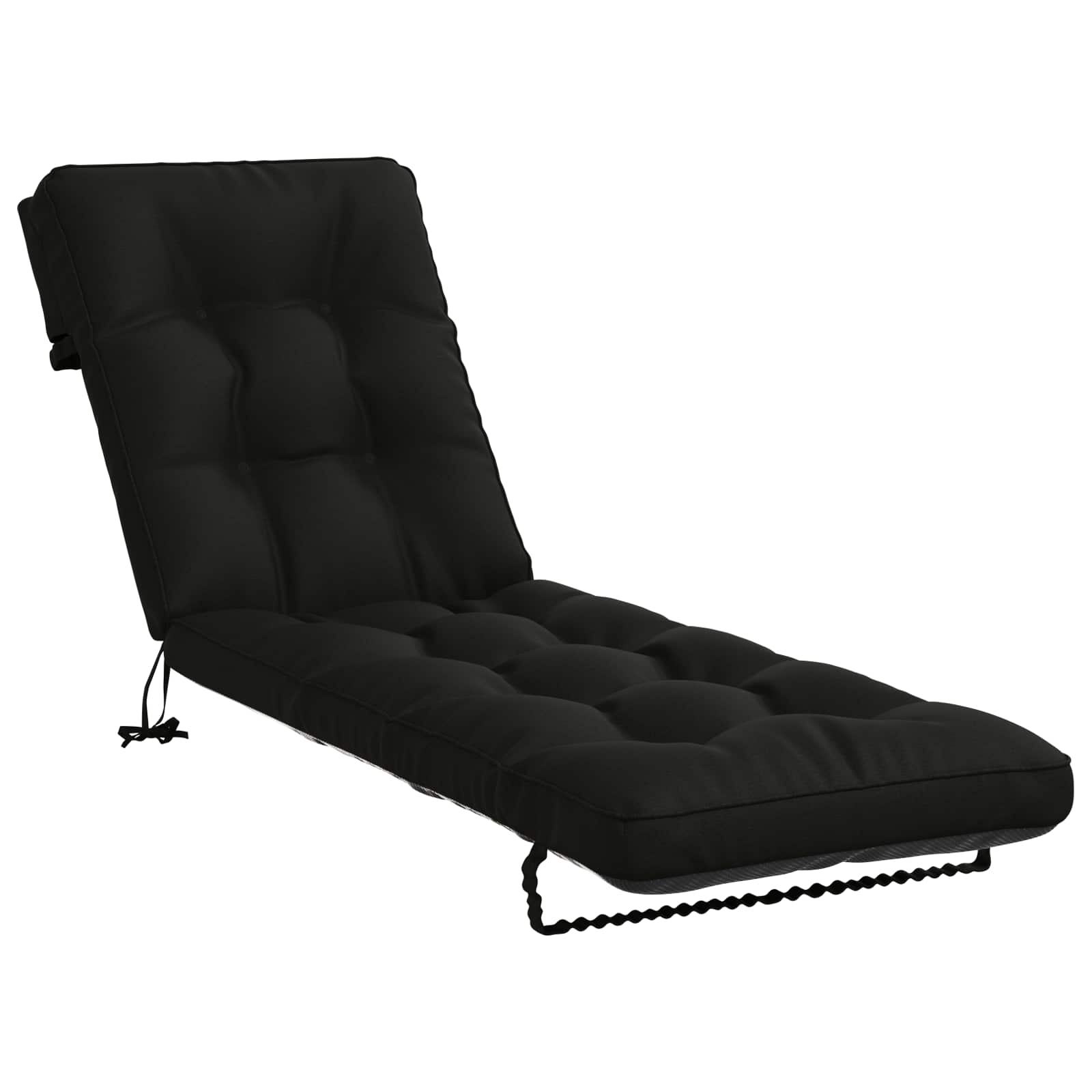 Cuscino per Lettino VIANEN 100% Poliestere Nero 200 x 55 x 8 cm