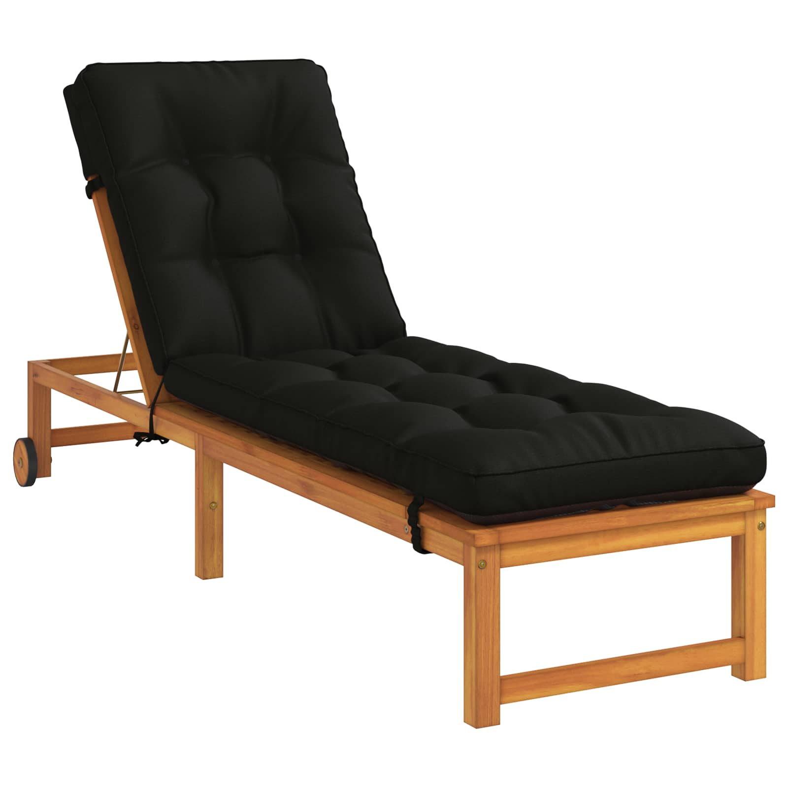 Cuscino per Lettino VIANEN 100% Poliestere Nero 200 x 55 x 8 cm