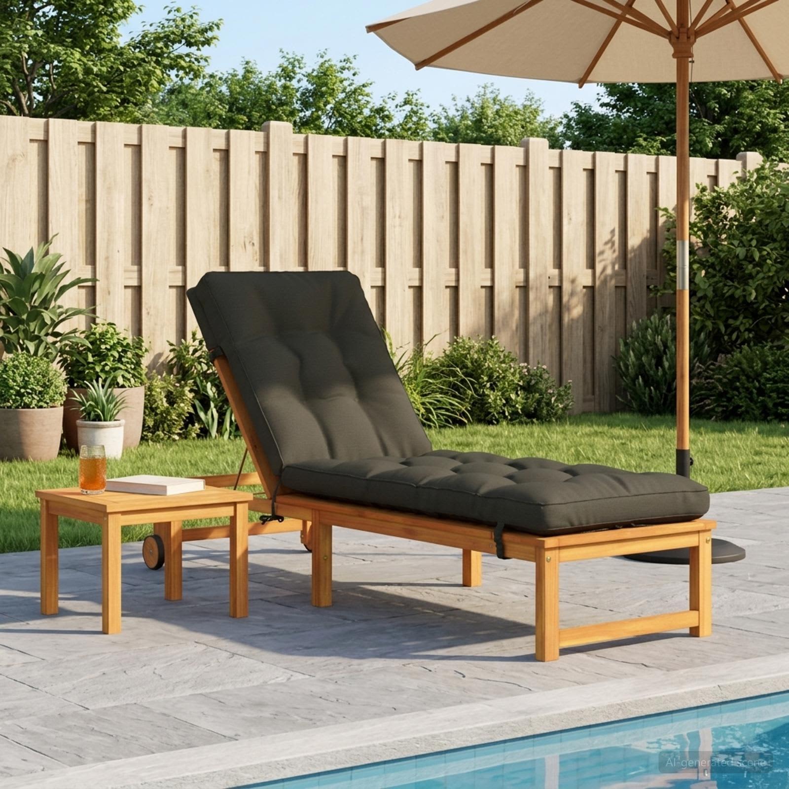 Cuscino per Lettino VIANEN 100% Poliestere Antracite
