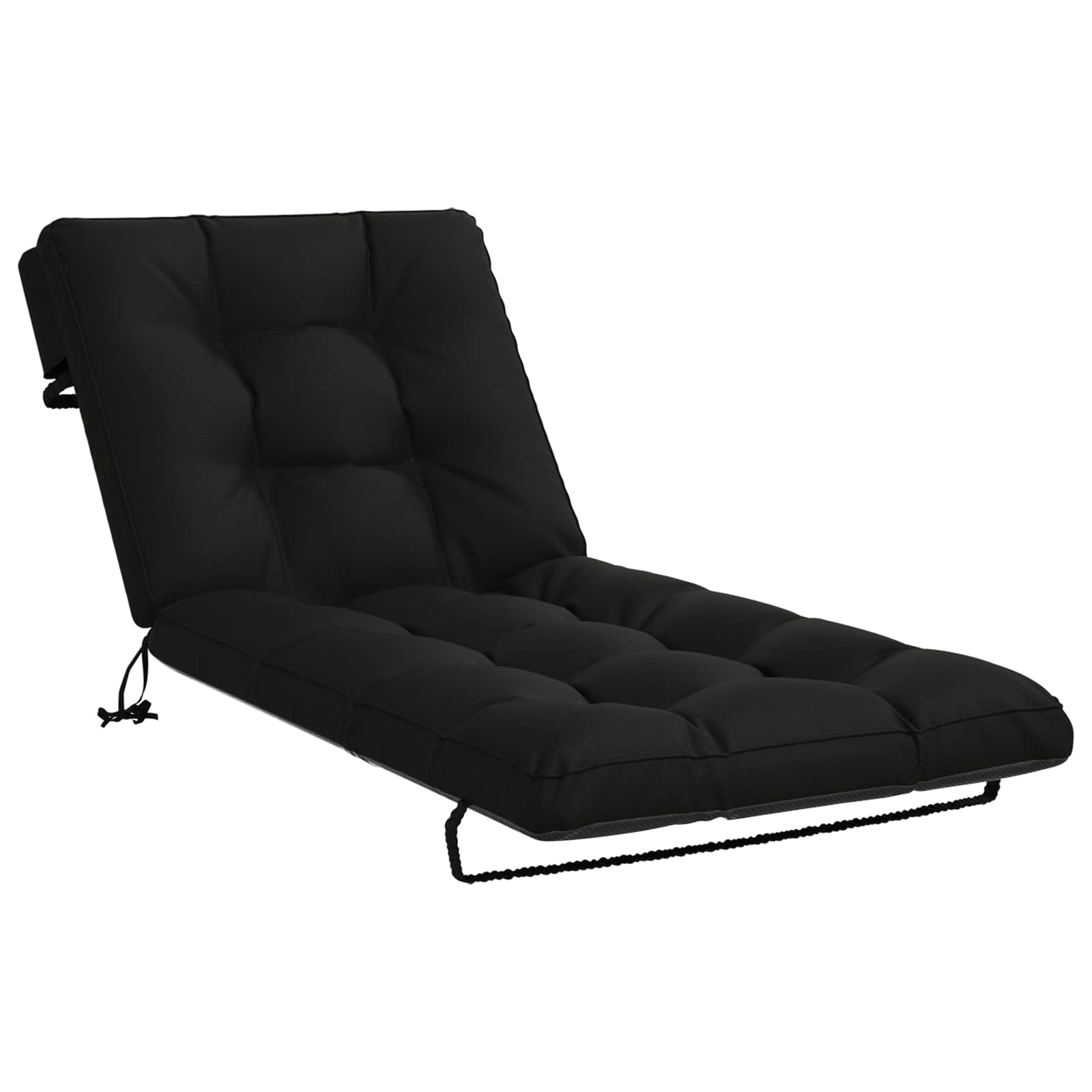 Cuscino per Lettino VIANEN 100% Poliestere Nero 200 x 90 x 8 cm