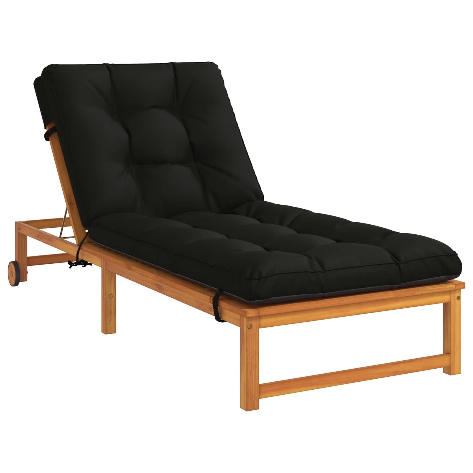 Cuscino per Lettino VIANEN 100% Poliestere Nero 200 x 90 x 8 cm