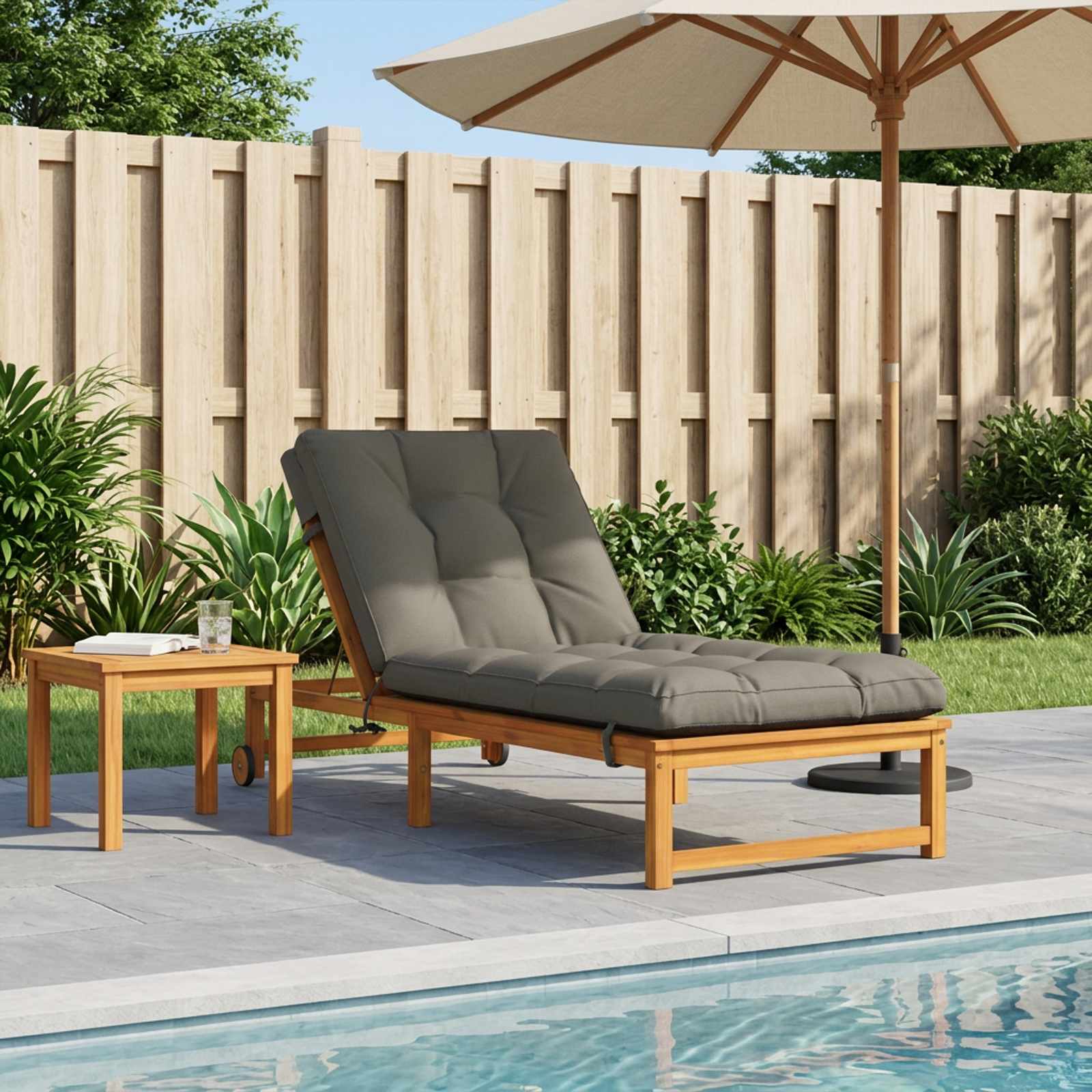 Cuscino per Lettino VIANEN 100% Poliestere Grigio