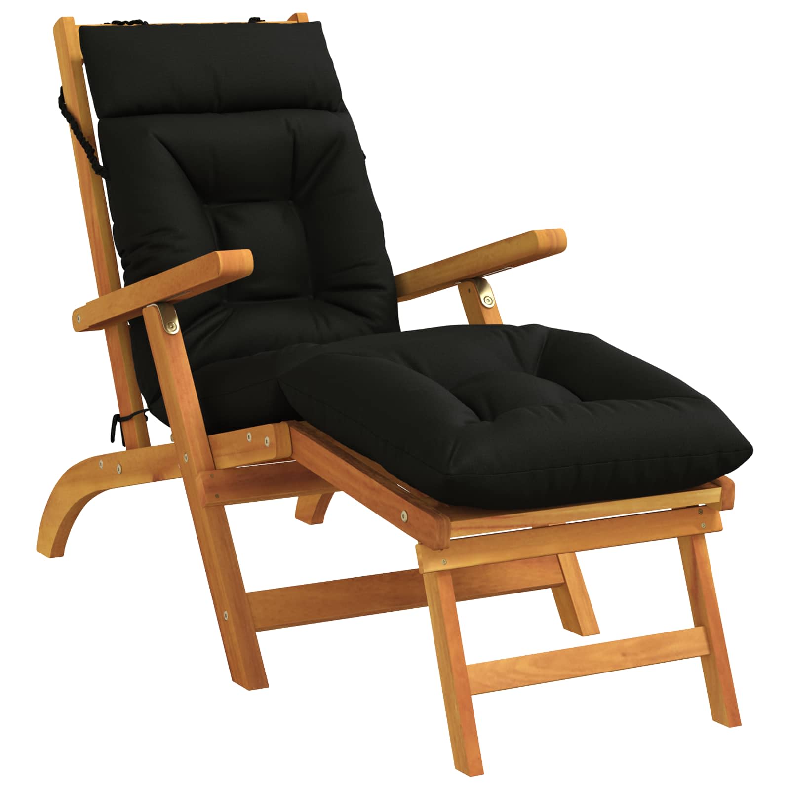 Cuscino per Lettino VIANEN 100% Poliestere Nero 200 x 50 x 8 cm