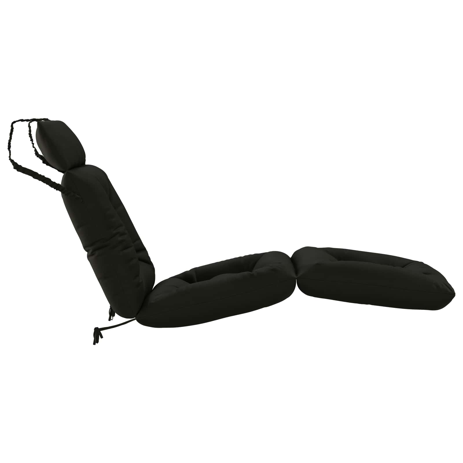 Cuscino per Lettino VIANEN 100% Poliestere Nero 200 x 50 x 8 cm