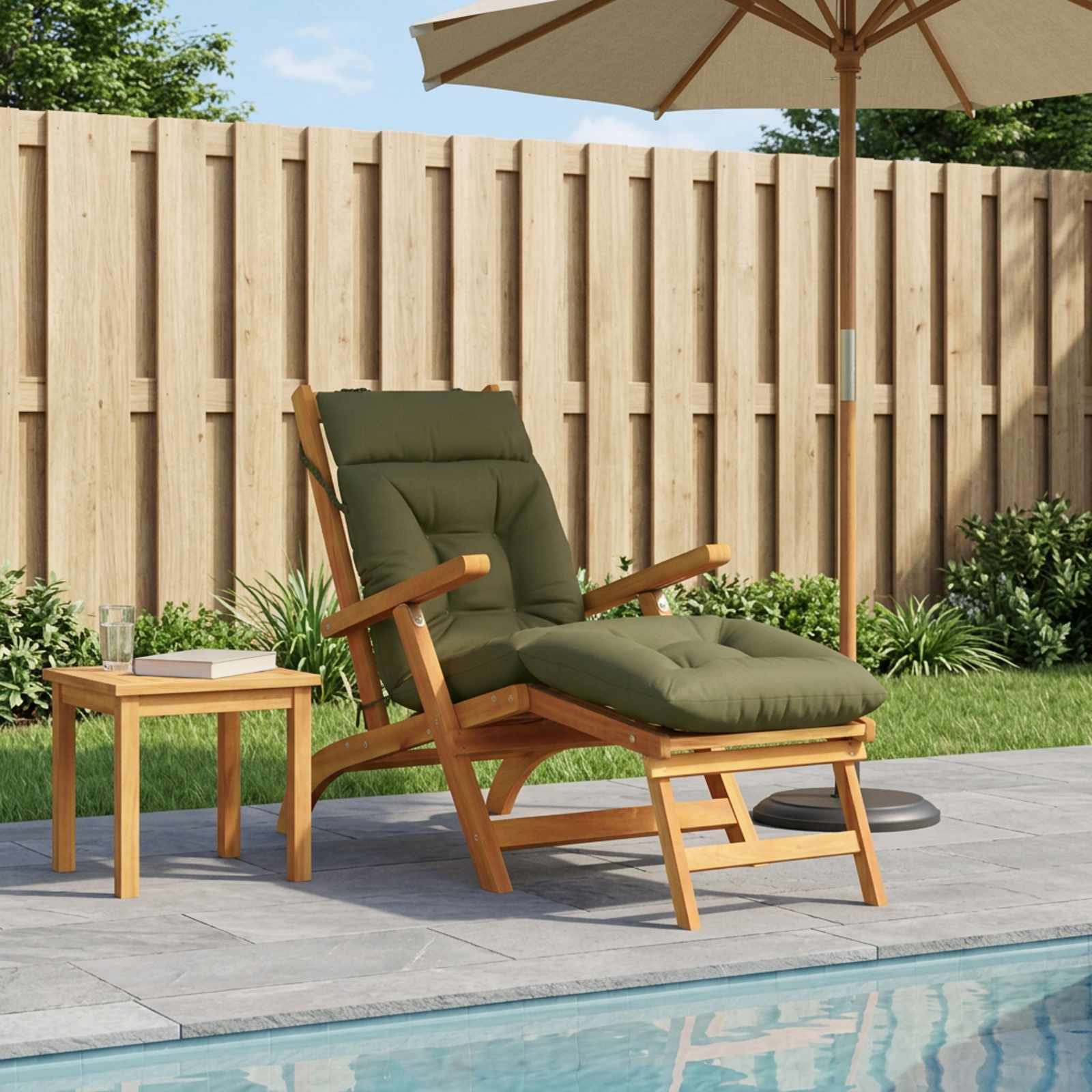 Cuscino per Lettino VIANEN 100% Poliestere Verde Oliva