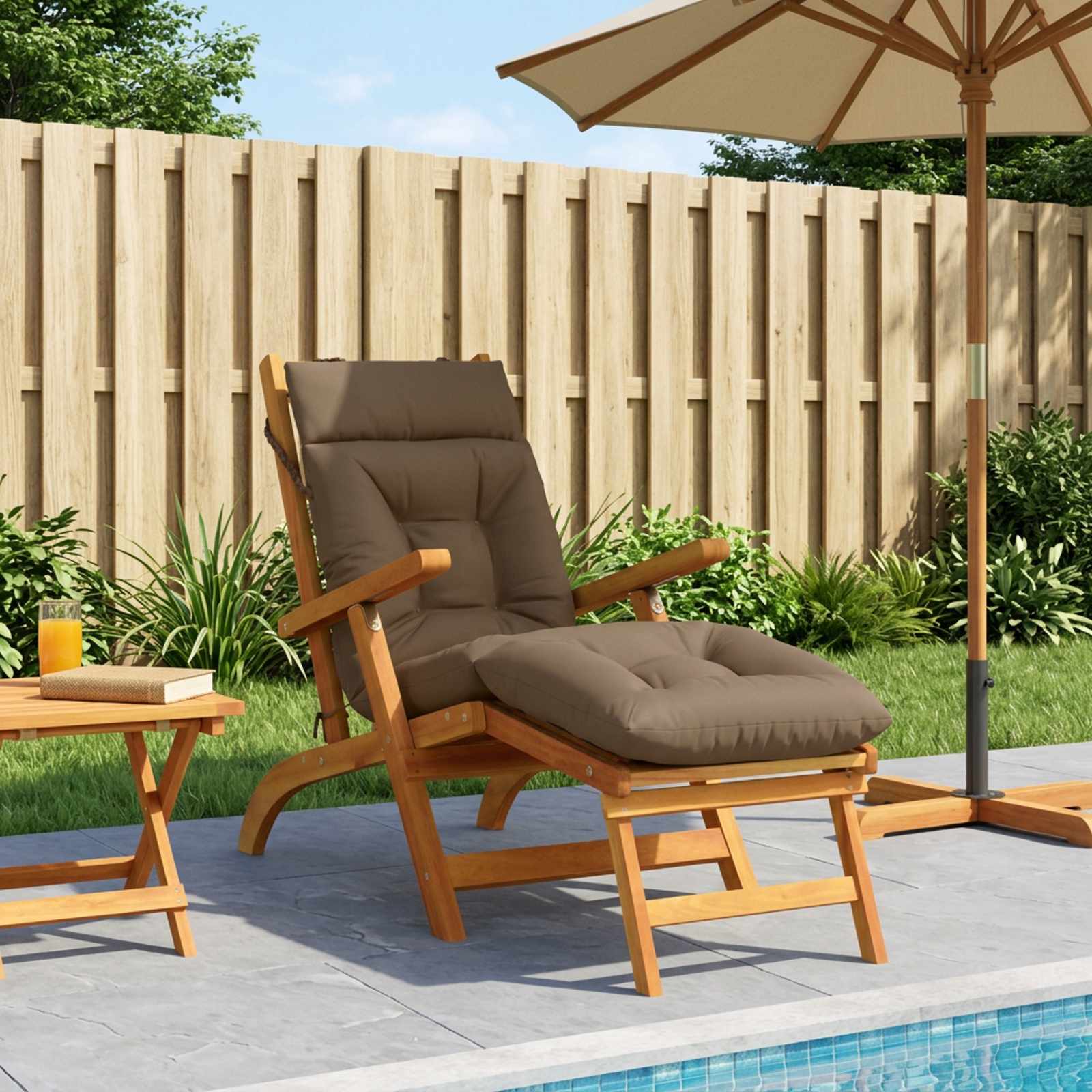 Cuscino per Lettino VIANEN 100% Poliestere Tortora