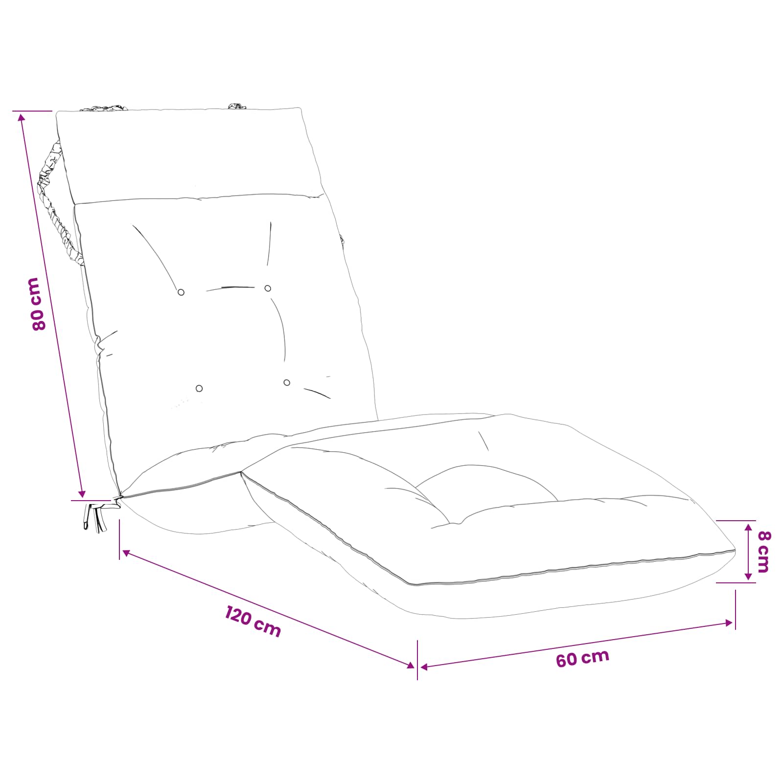 Cuscino per Lettino VIANEN 100% Poliestere Tortora