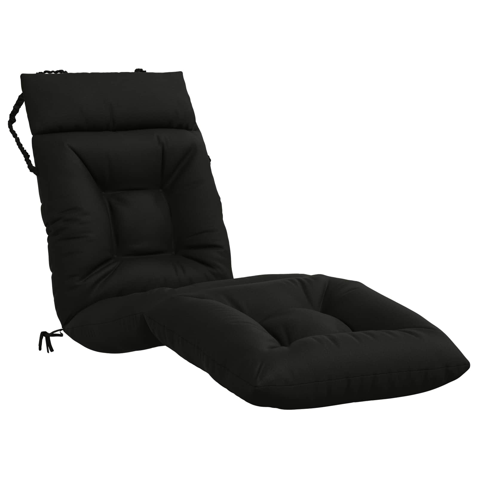 Cuscino per Lettino VIANEN 100% Poliestere Nero 200 x 60 x 8 cm