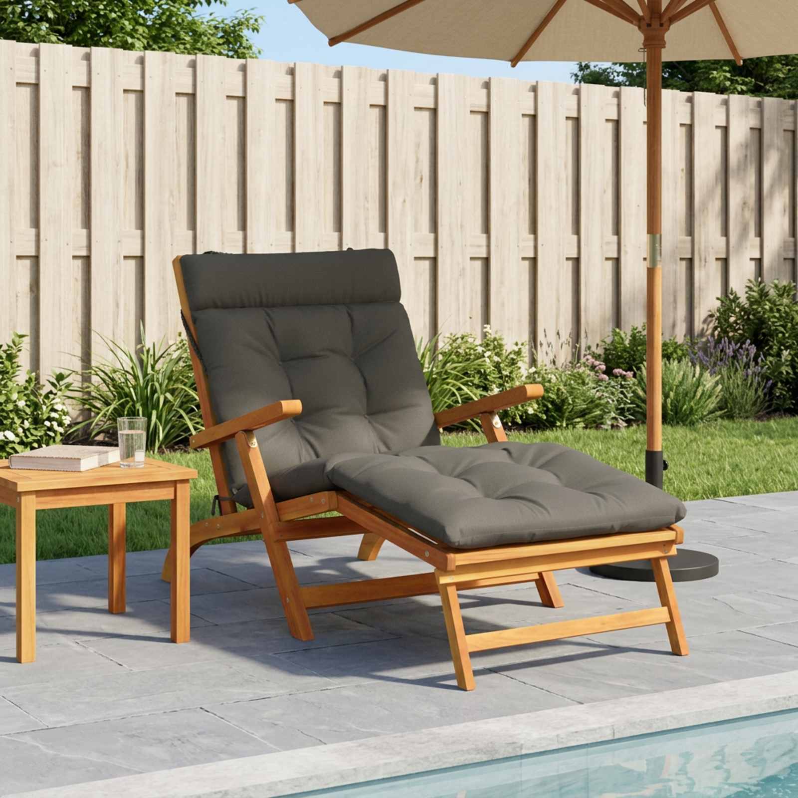 Cuscino per Lettino VIANEN 100% Poliestere Grigio