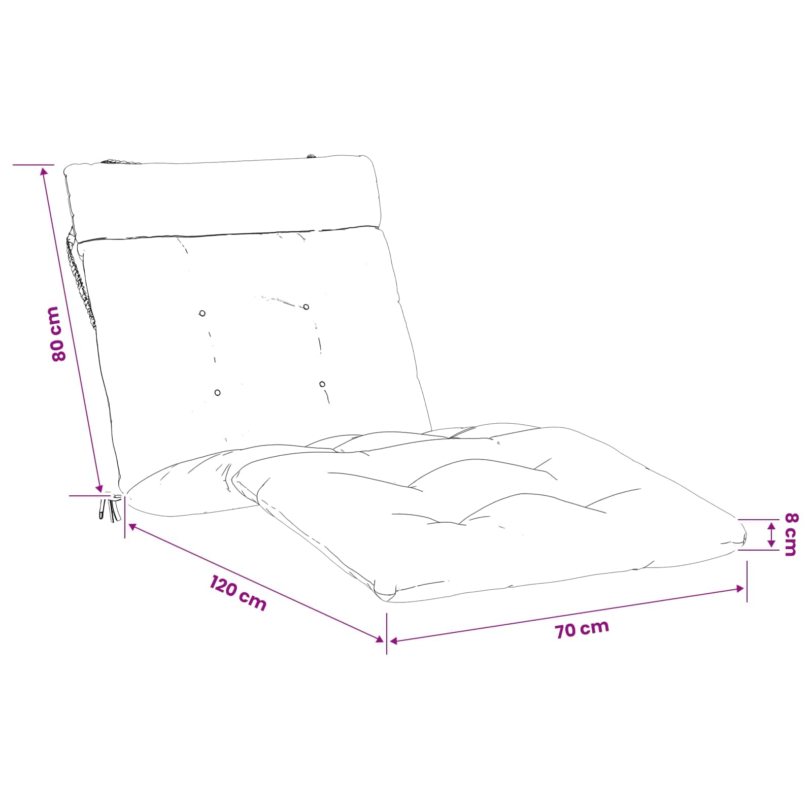 Cuscino per Lettino VIANEN 100% Poliestere Grigio