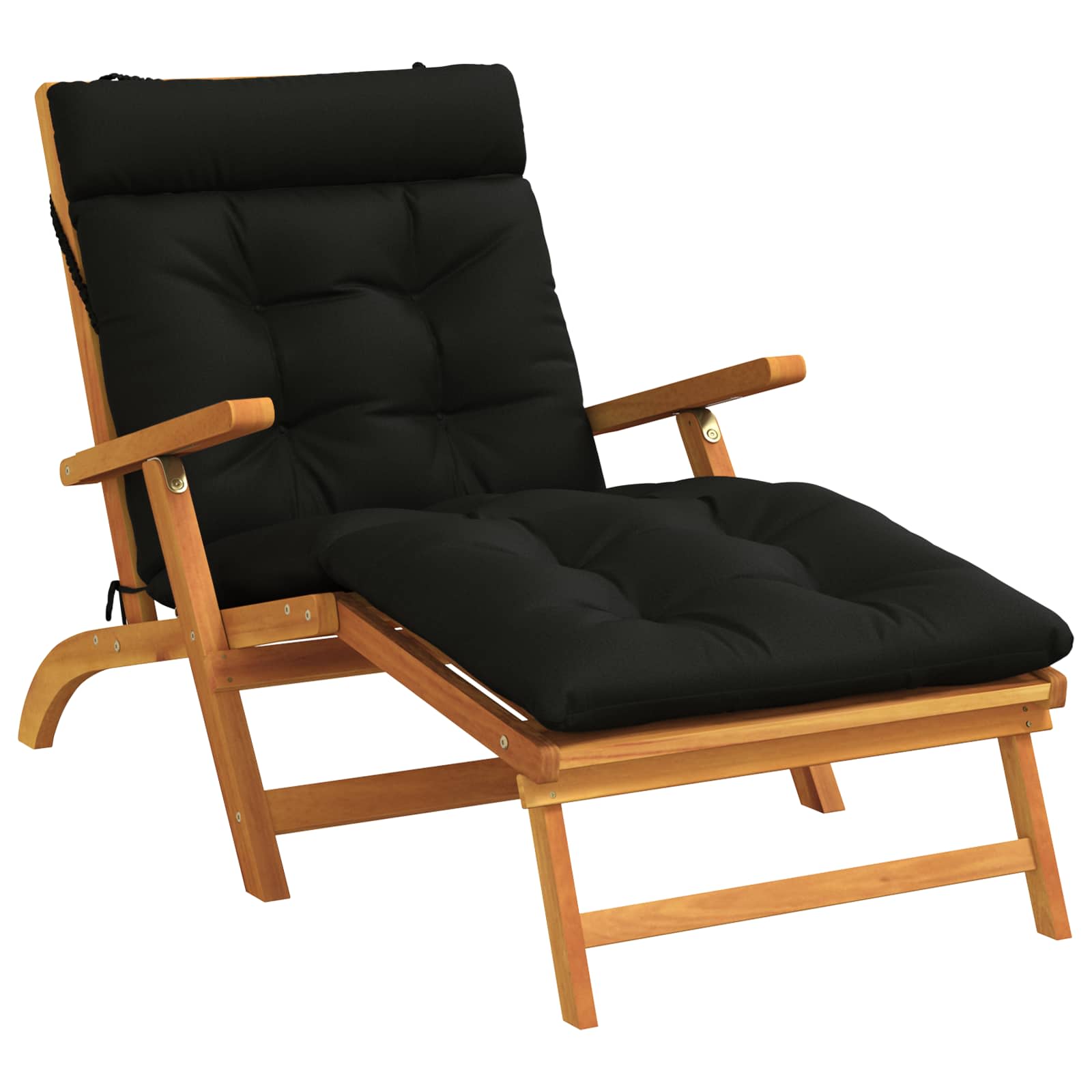 Cuscino per Lettino VIANEN 100% Poliestere Nero 200 x 90 x 8 cm