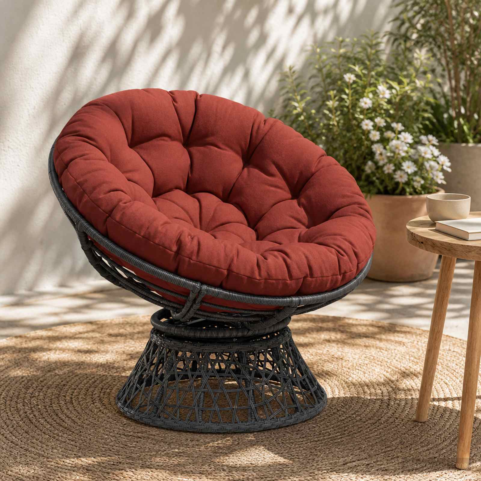 Cuscino per Sedia Papasan VIANEN 100% Poliestere Rosso