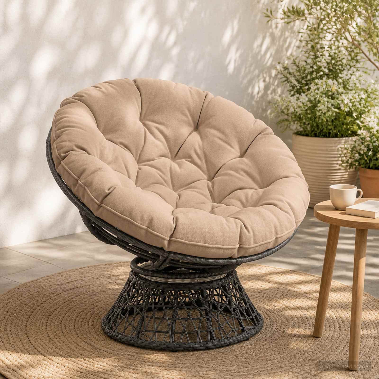 Cuscino per Sedia Appesa VIANEN 100% Poliestere Sabbia