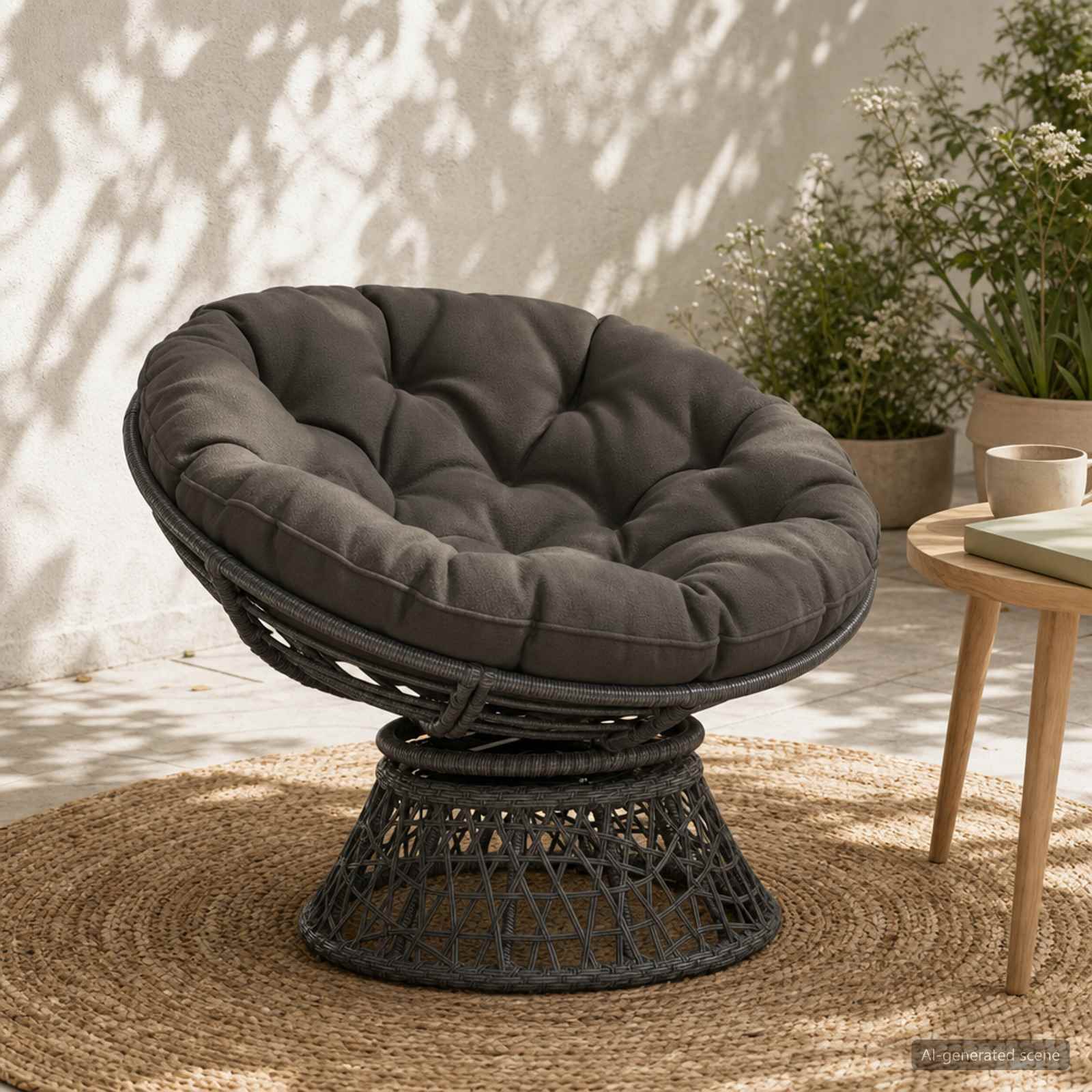 Cuscino per Sedia Appesa VIANEN 100% Poliestere Antracite